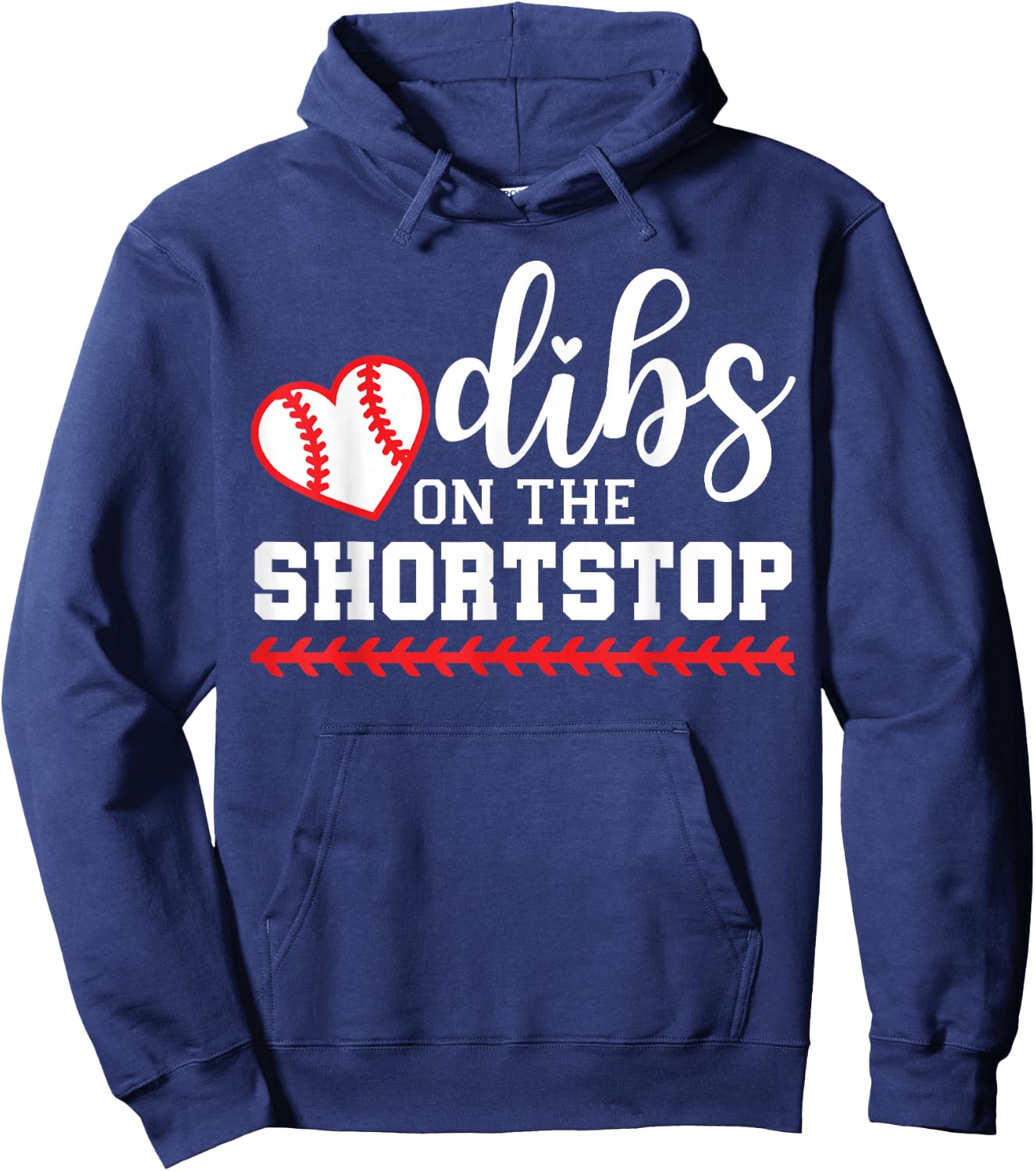 Baseball Shortstop Girlfriend, Dibs on the Shortstop Hoodie - Hoodie | Navy