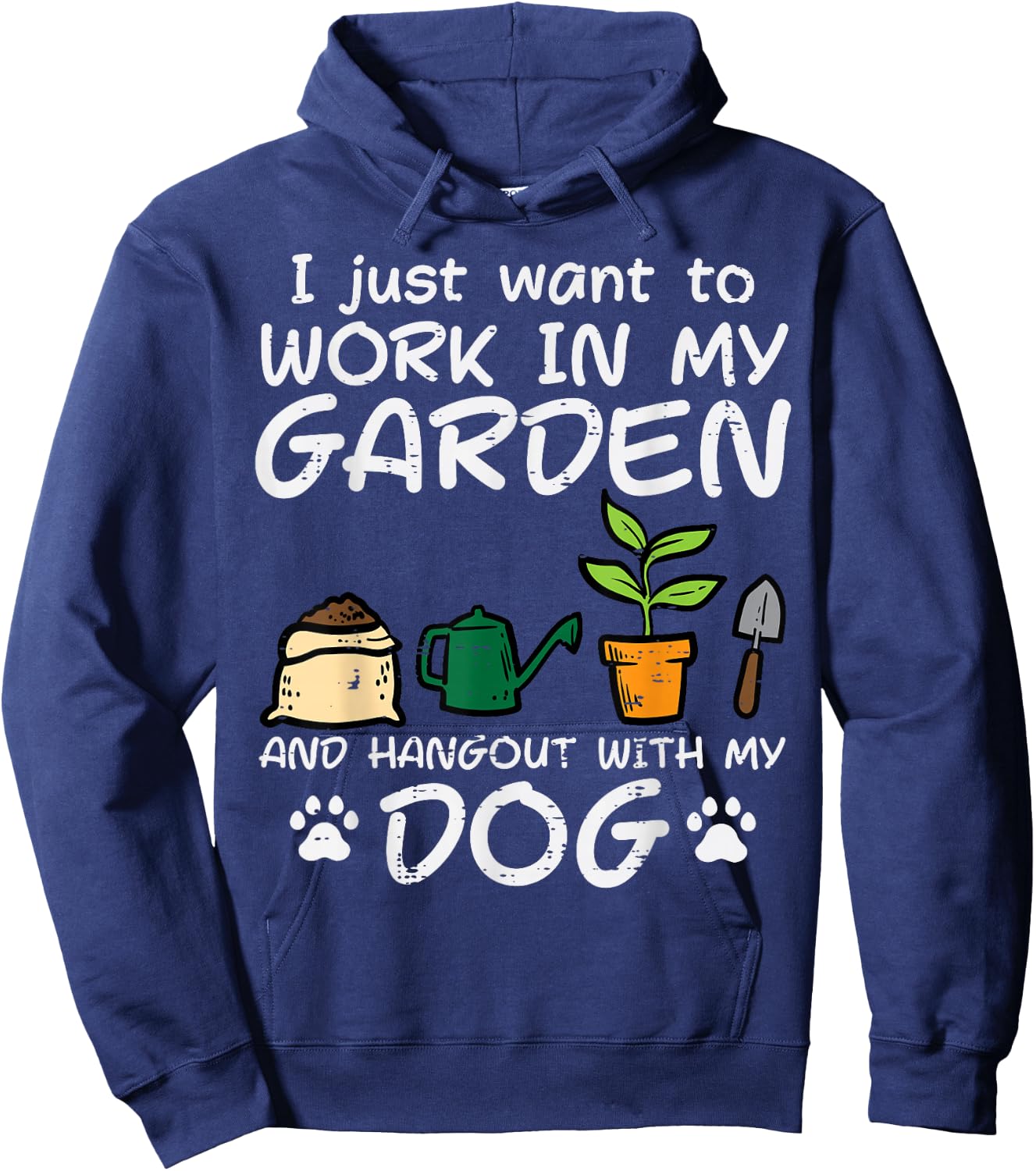 Work In Garden Hangout Dog Gardening Gardener Women Men Hoodie - Hoodie | Navy