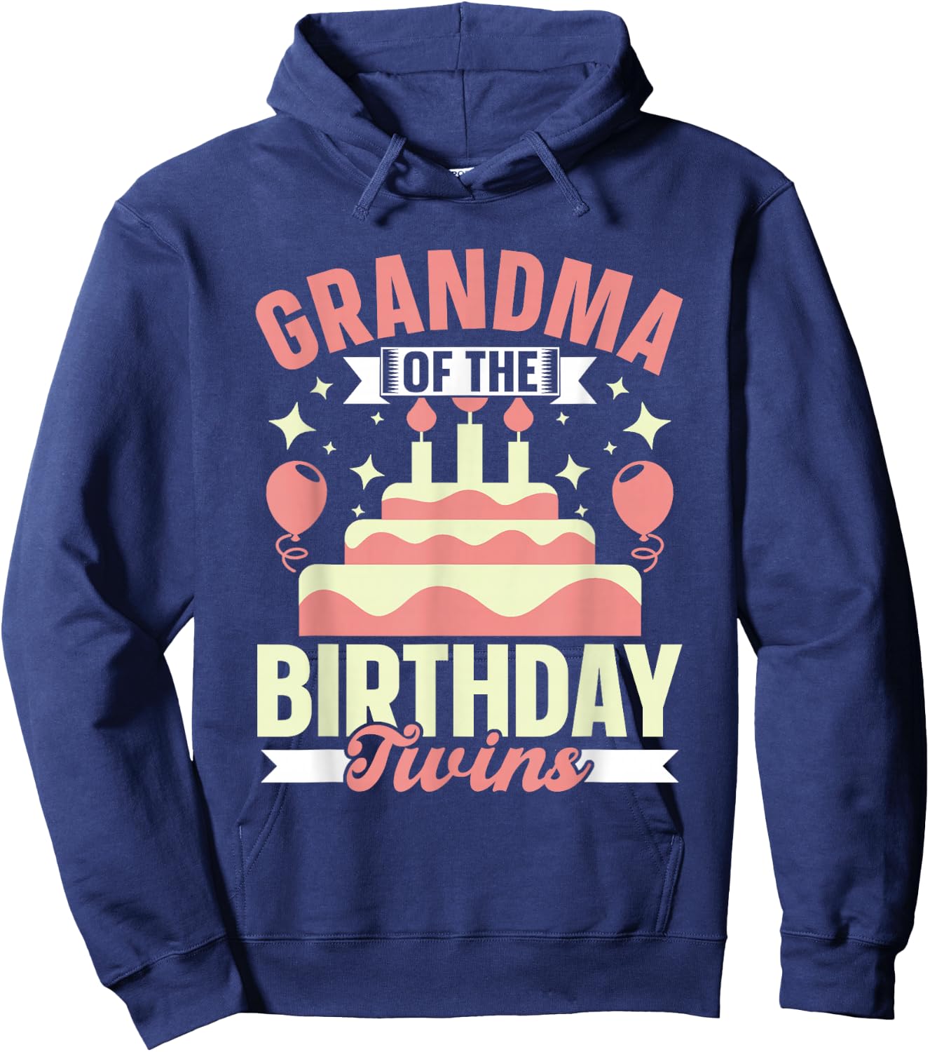 Grandma The Birthday Twins Birthday Twin Grandmother Hoodie - Hoodie | Navy