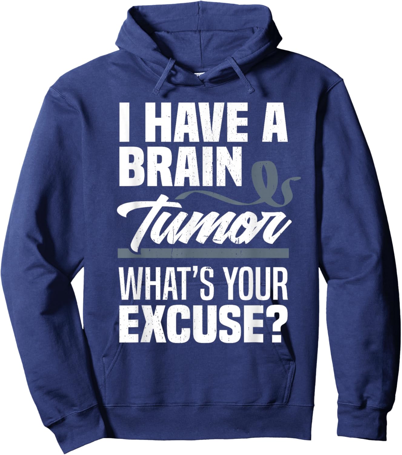 Brain Tumor What's Your Excuse Brain Tumor Awareness Hoodie - Hoodie | Navy