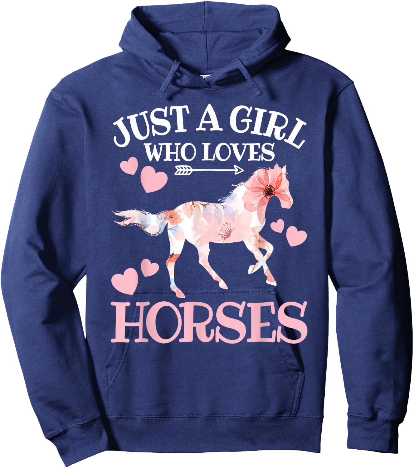 Just A Girl Who Loves Horses Teen Girls Horse Lover Hoodie - Hoodie | Navy