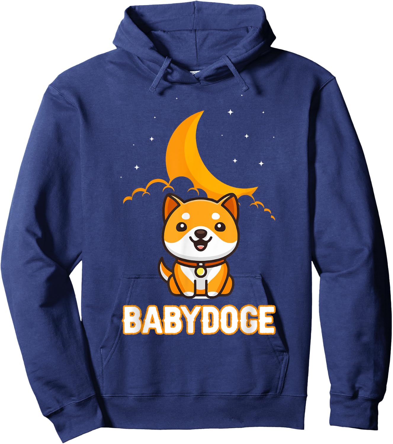 Baby Doge Shirt, Cute Crypto Dogecoin Baby Shiba Coin Moon Hoodie - Hoodie | Navy