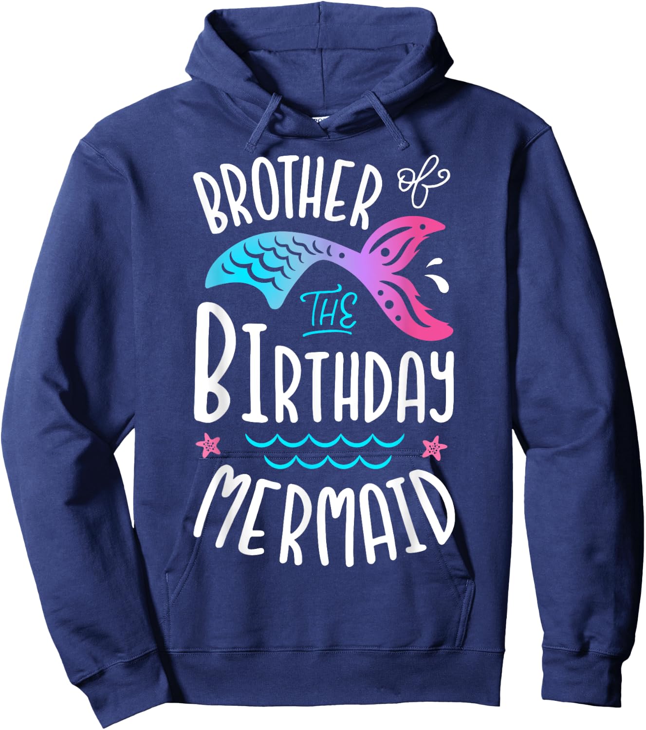 Brother Of The Birthday Mermaid Gifts Merman Family Matching Hoodie - Hoodie | Navy