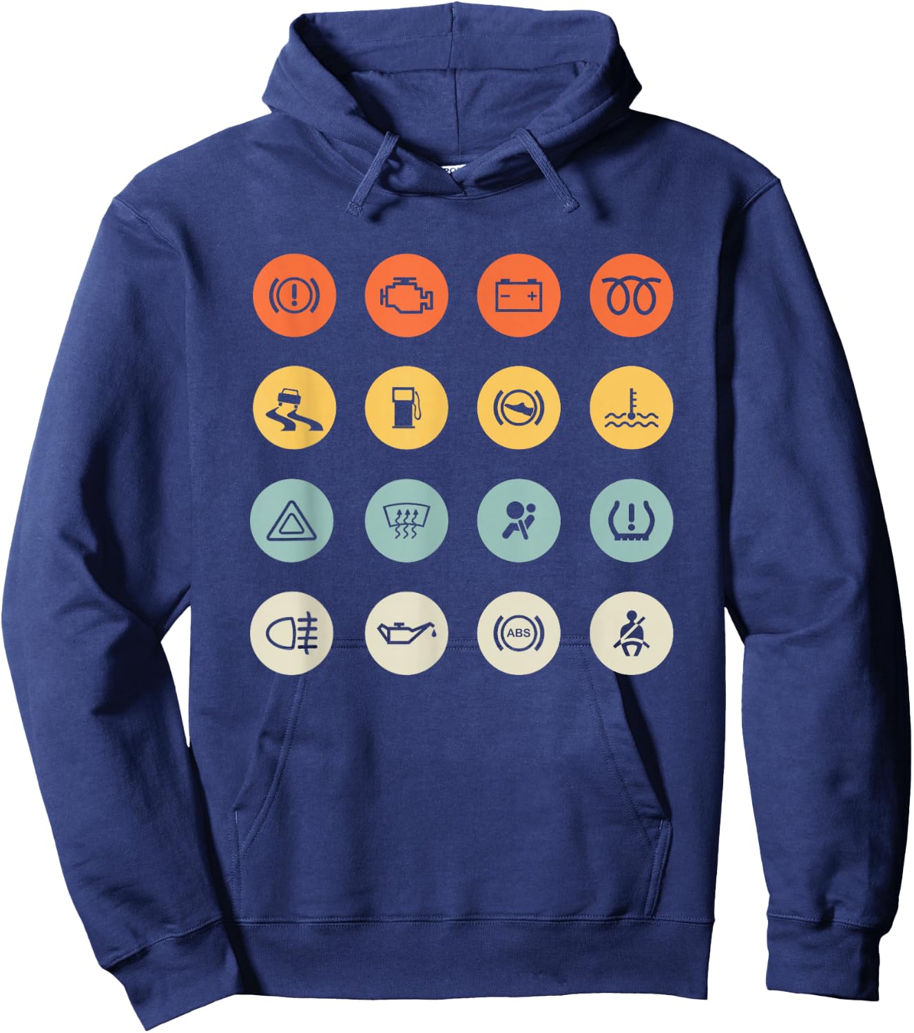 Auto Dashboard Warning Icons Auto Mechanic Car Lover Hoodie - Hoodie | Navy