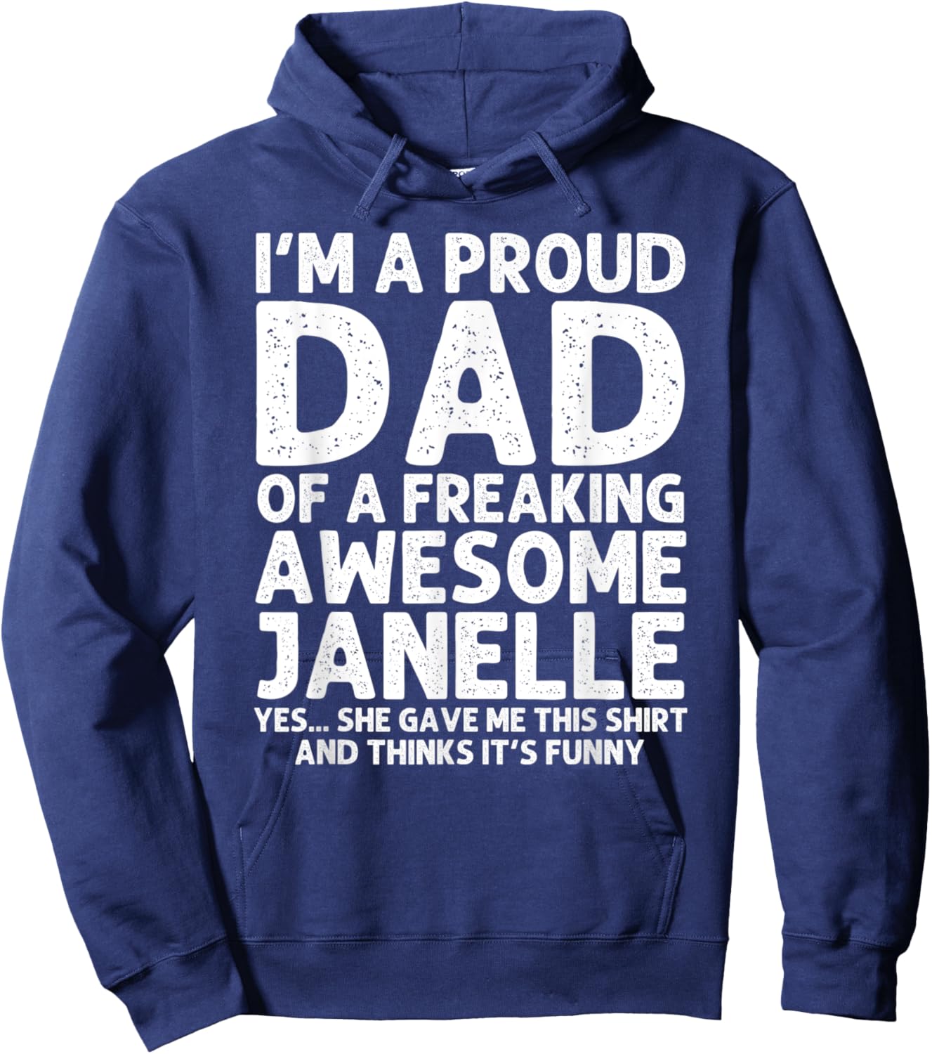 Dad Of JANELLE Gift Father's Day Funny Personalized Name Hoodie - Hoodie | Navy
