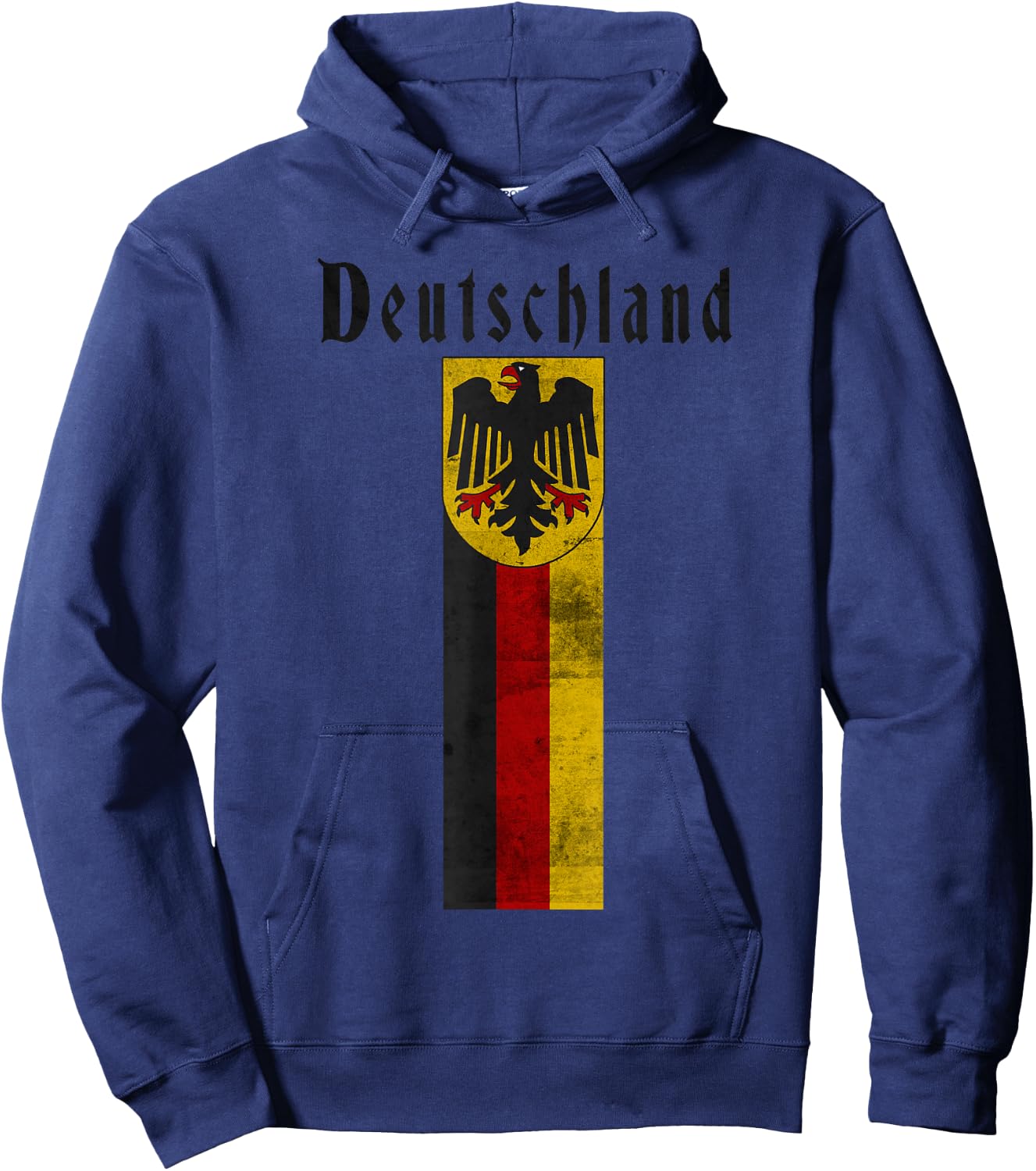 Deutschland German Vintage Flag Banner Coat of Arms Eagle Hoodie - Hoodie | Navy