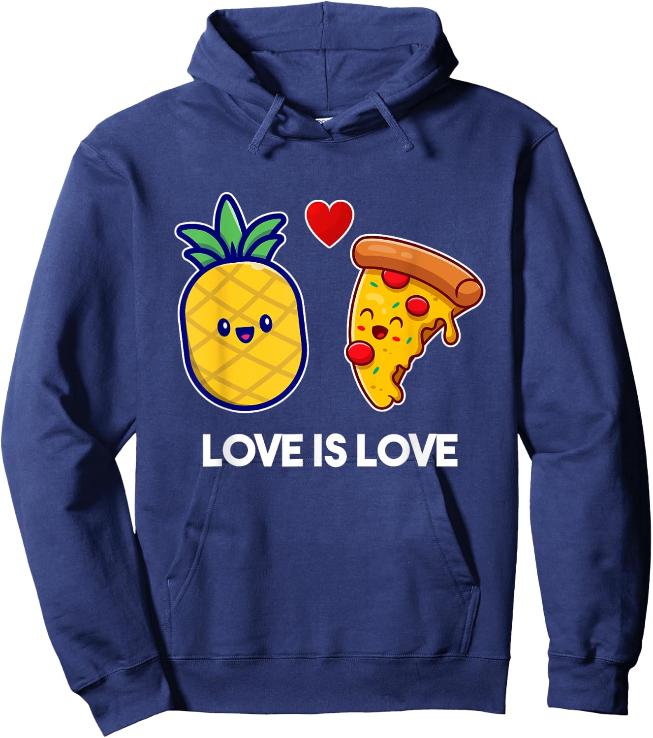 Love Is Love Cute Pride Pineapple Pizza Hoodie - Hoodie | Navy
