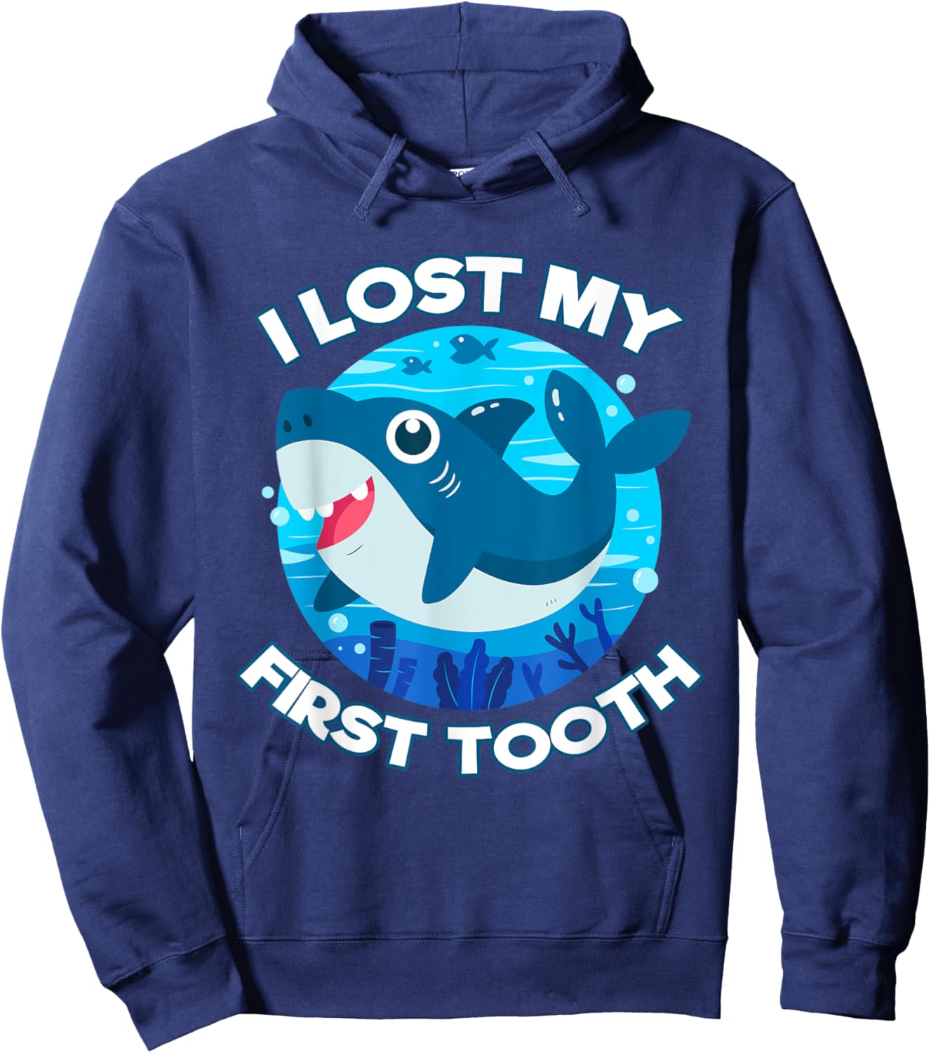 I Lost My First Tooth Wiggly Teeth Shark Smile Tooth Gifts Hoodie - Hoodie | Navy