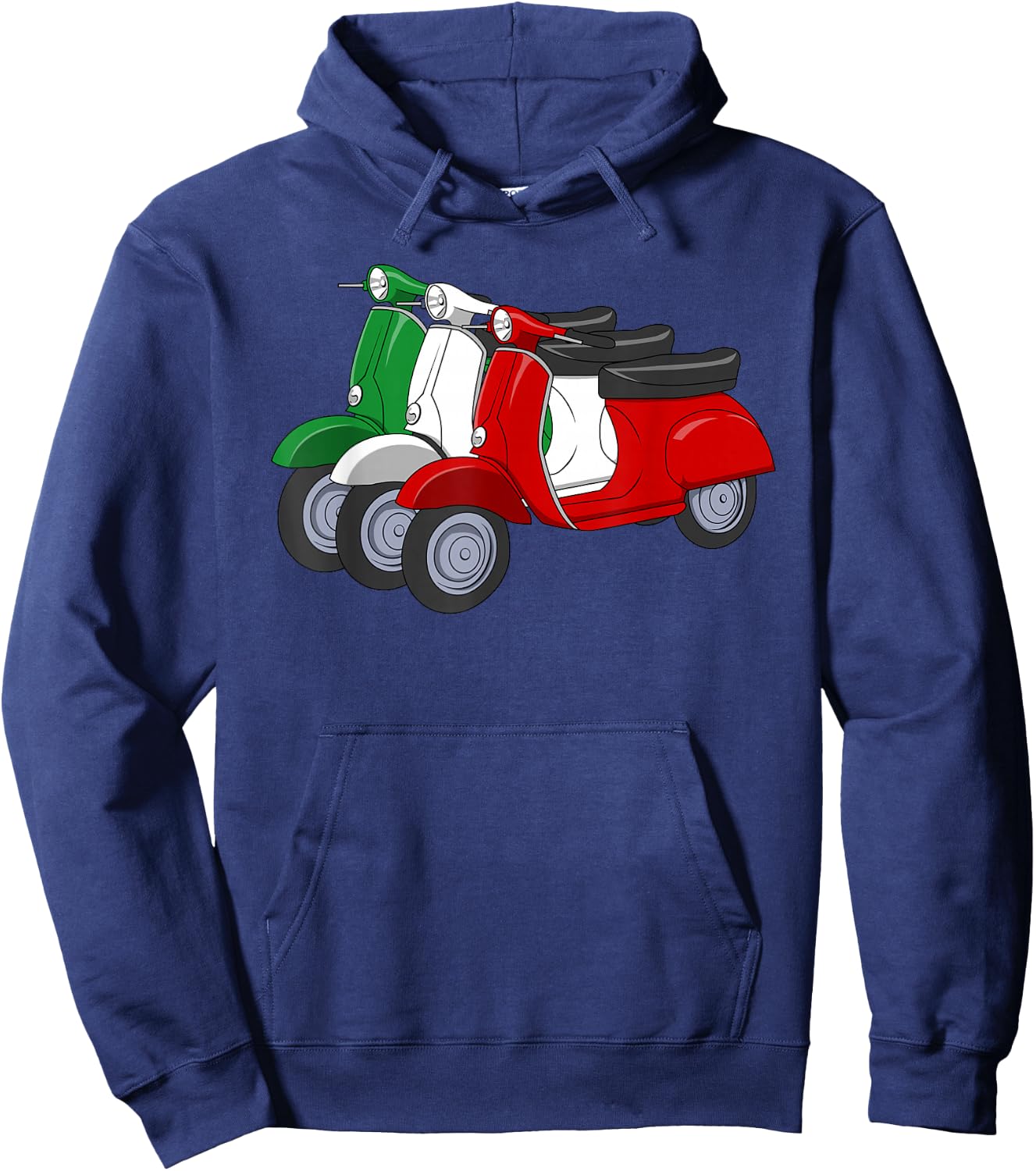 Italy Scooter Moped Flag Italian Flag Hoodie - Hoodie | Navy