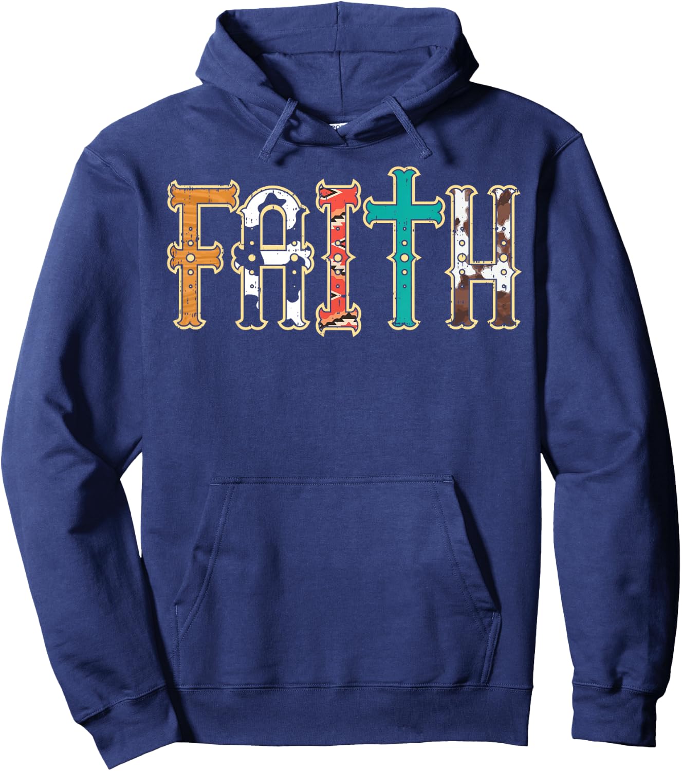 Faith Patterns God Jesus Religious Christian Men Women Kids Hoodie - Hoodie | Navy