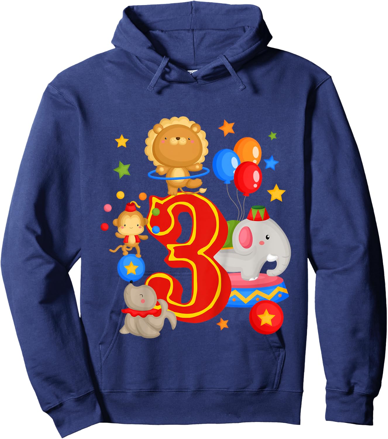 Circus Birthday 3rd Birthday Carnival 3 Years Old Hoodie - Hoodie | Navy