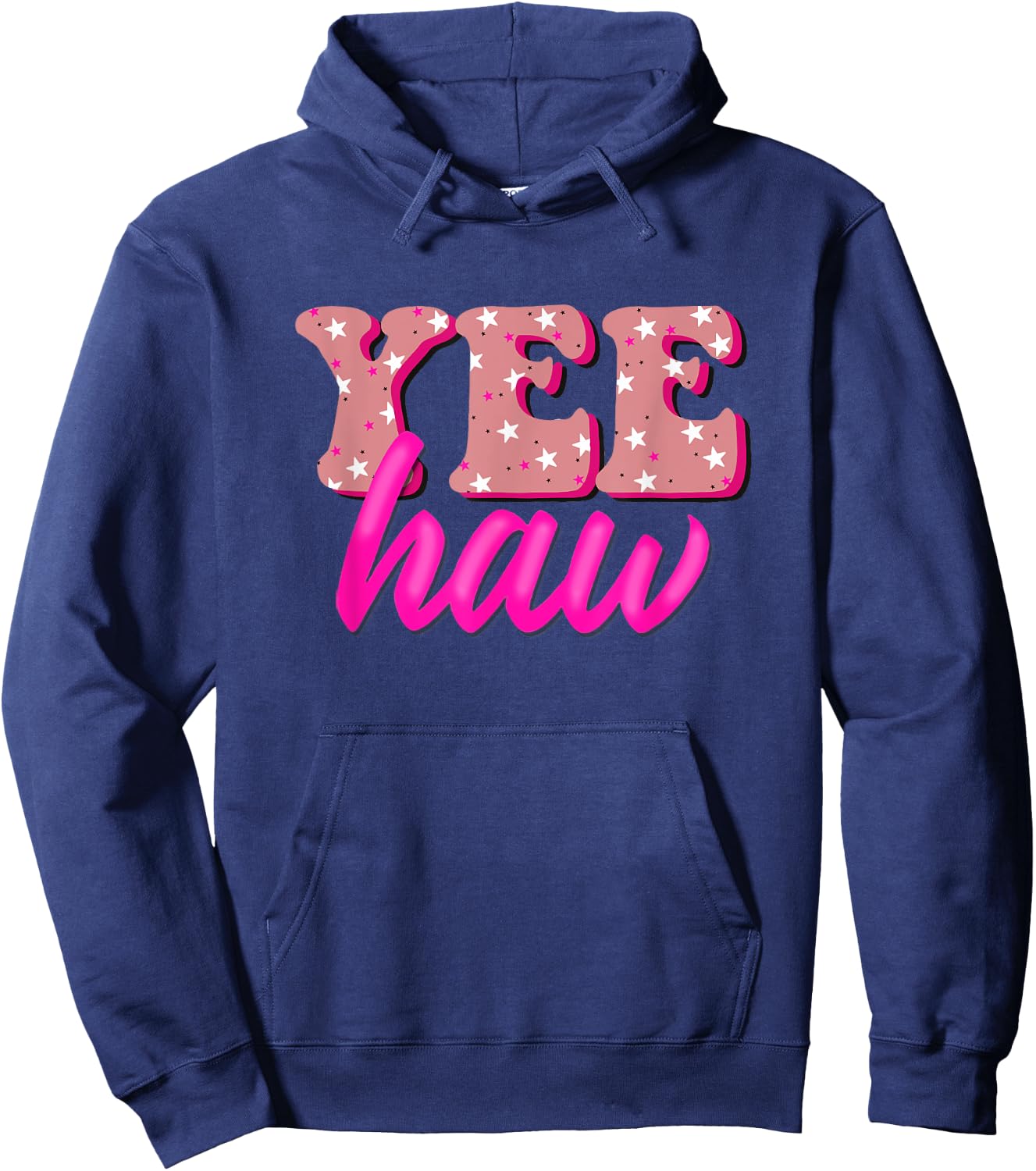 Retro Yee Haw Howdy Rodeo Western Country Southern Cowgirl Hoodie - Hoodie | Navy