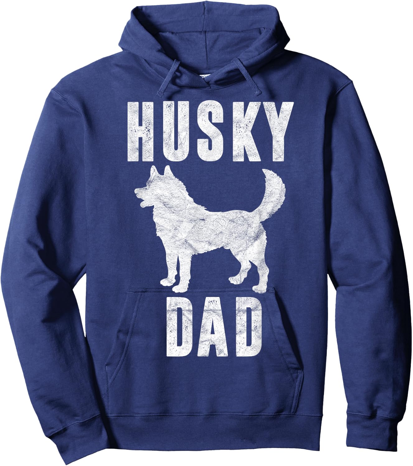 Vintage Husky Dad Gift Dog Daddy Siberian Huskies Father Hoodie - Hoodie | Navy