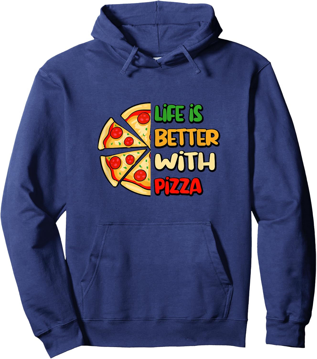 Life With Pizza Italian Food Chef Pizza Maker Hoodie - Hoodie | Navy