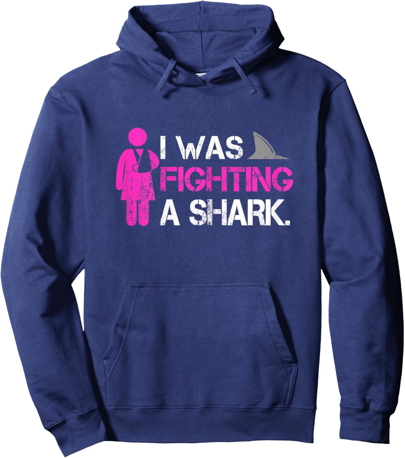 I Was Fighting A Shark Get Well Soon Broken Arm Injury Girl Hoodie - Hoodie | Navy