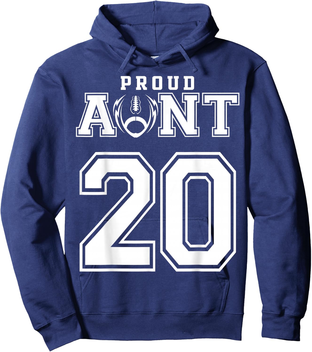 Custom Proud Football Aunt Number 20 Personalized Hoodie - Hoodie | Navy