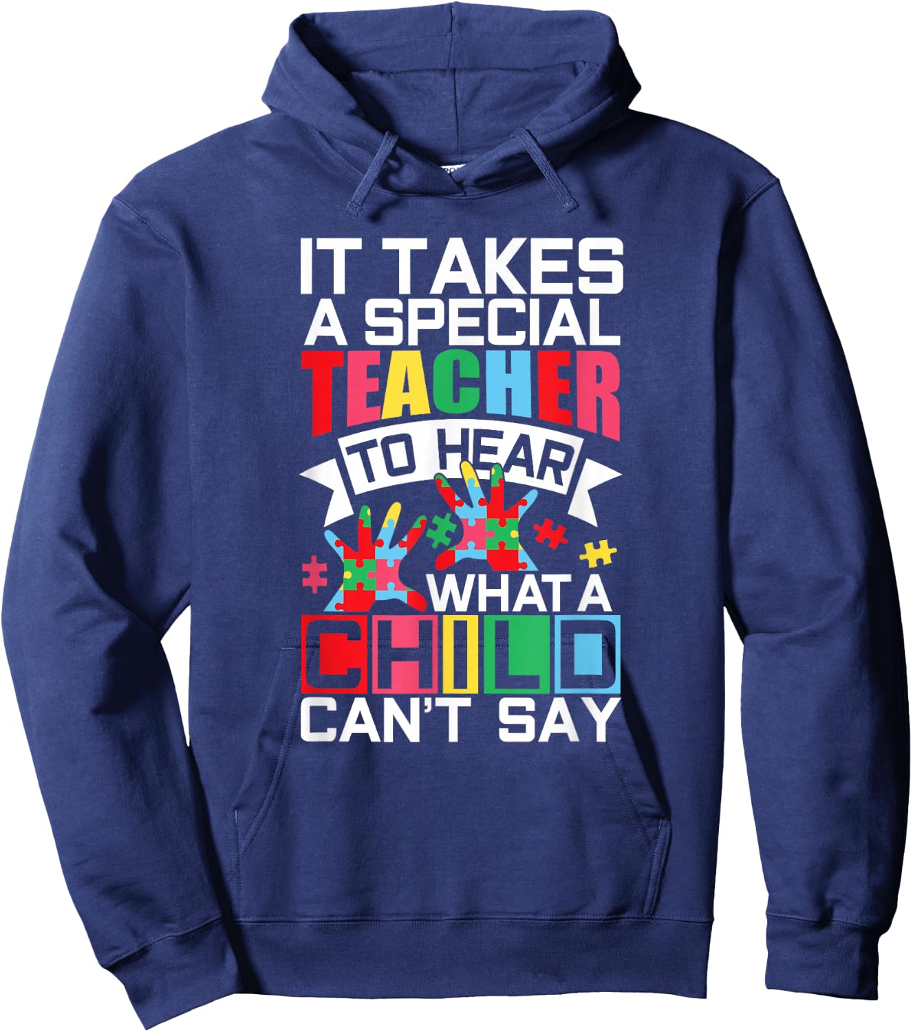 Autism Teacher Puzzle Piece Special Child Autistic Hoodie - Hoodie | Navy