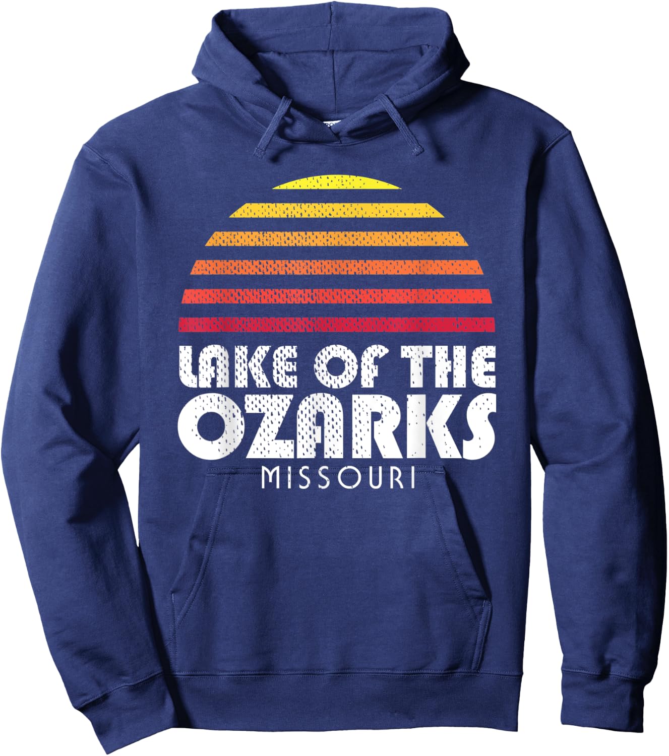 Lake of the Ozarks Missouri Retro Vintage Style Sunset Hoodie - Hoodie | Navy