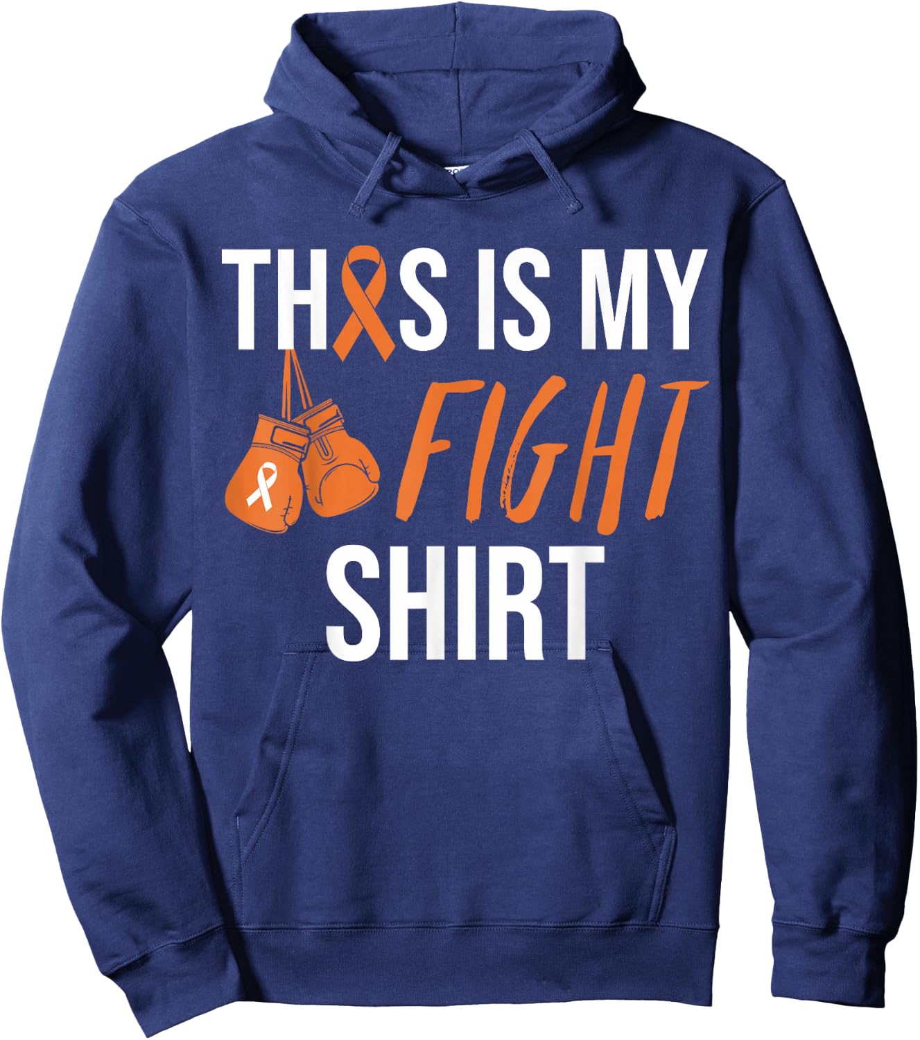 Kidney Cancer Awareness Orange Ribbon Hoodie - Hoodie | Navy
