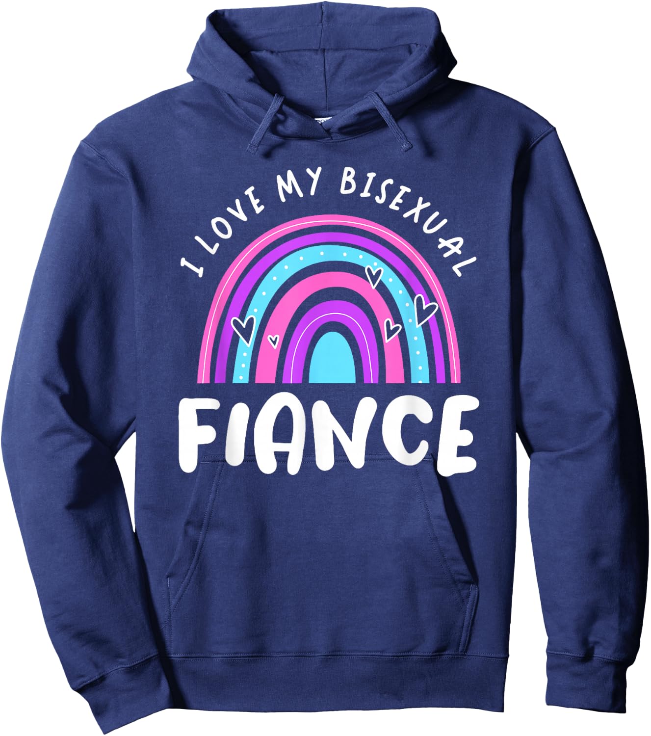 Bisexual Pride Flag Bi Flag I Love My Bisexual Fiance Hoodie - Hoodie | Navy