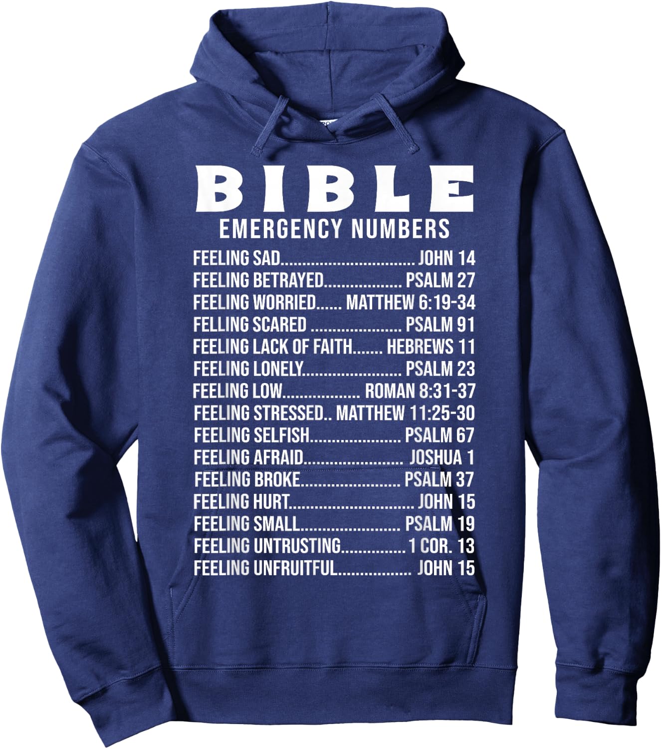 Bible Emergency Hotline Numbers Hoodie - Hoodie | Navy
