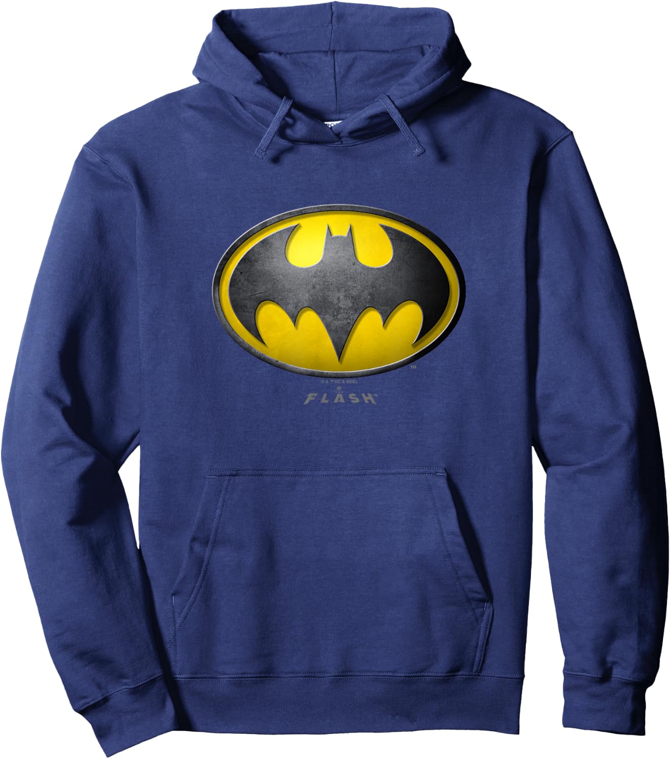 The Flash Movie Batman Logo Black and Yellow Hoodie - Hoodie | Navy