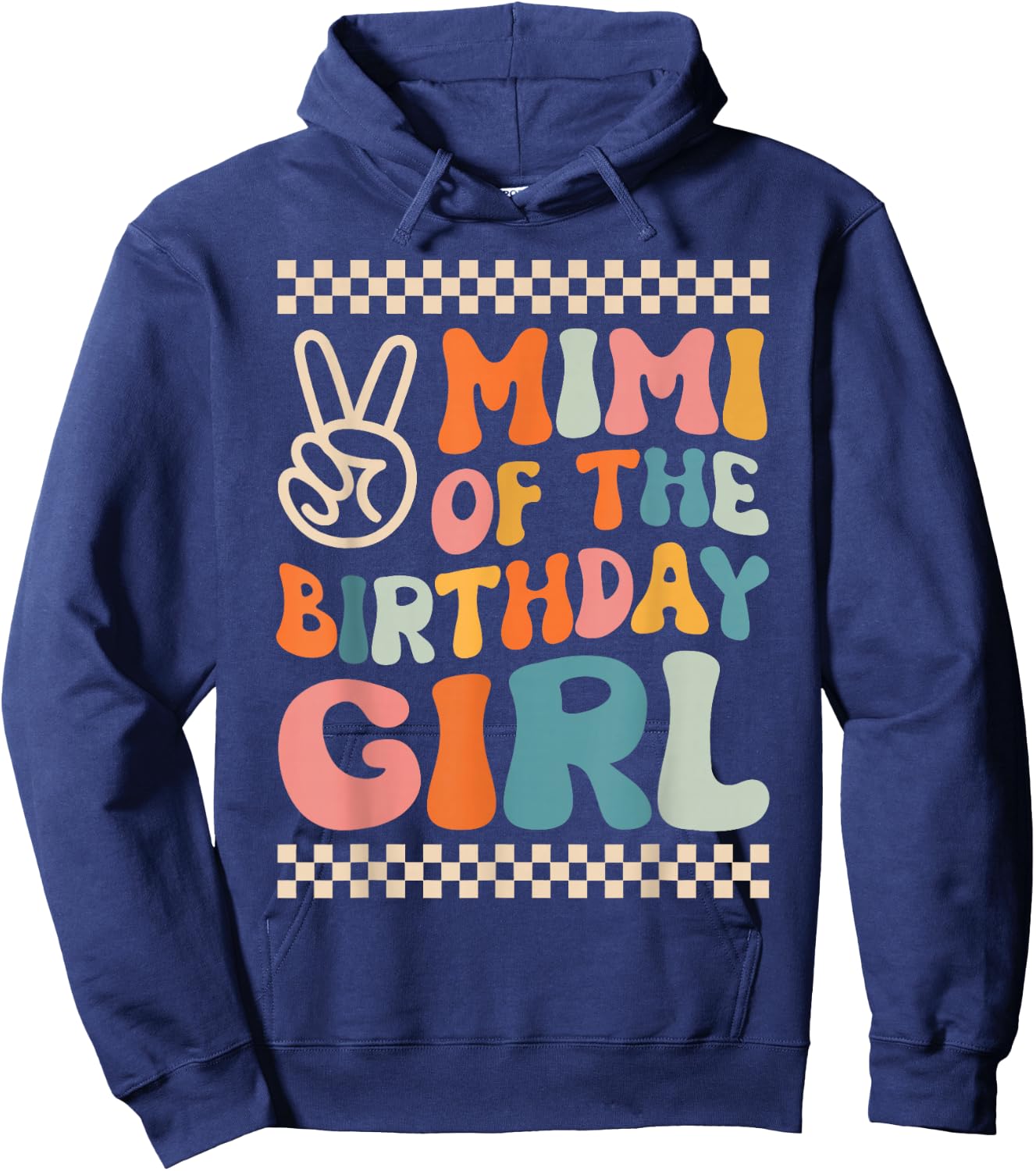 Mimi Of The Birthday Girl Groovy Themed Family Matching Hoodie - Hoodie | Navy