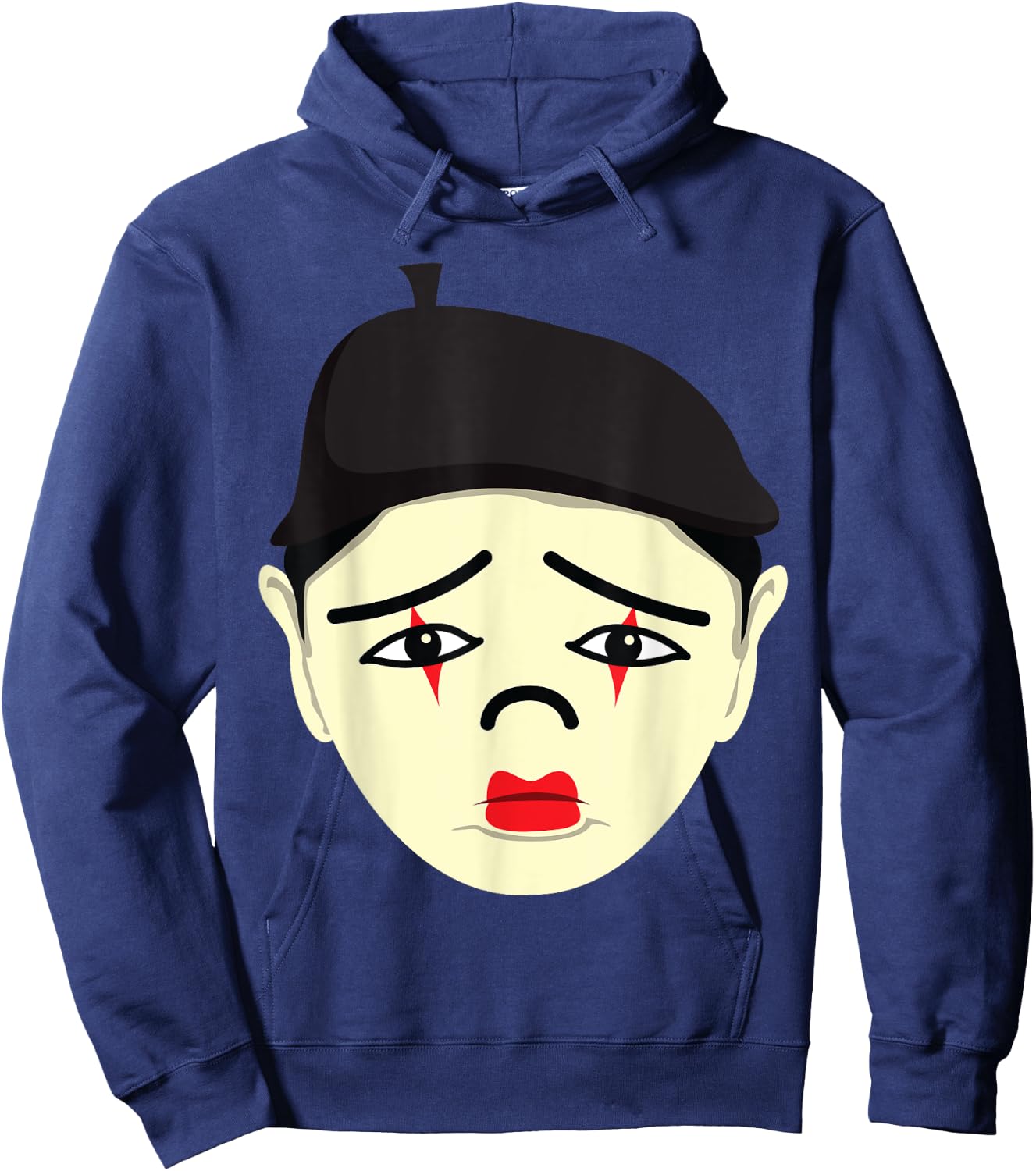 Mime Face Lazy DIY Halloween Costume Funny Clown Hoodie - Hoodie | Navy