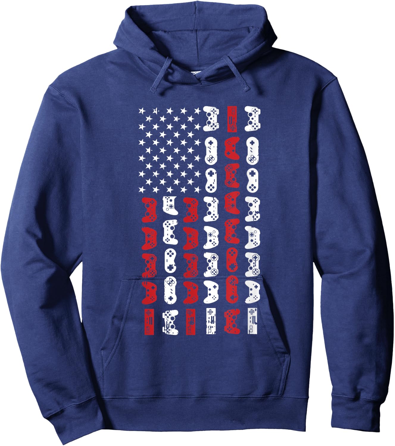 Game Controller 4th Of July Cool USA Flag Patriotic Gamer Hoodie - Hoodie | Navy