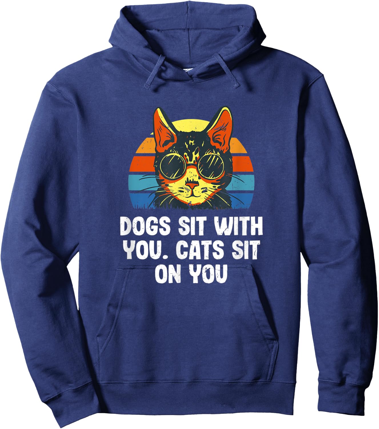 Cats Sit on You Cat Lover Couples Kitten Lovers Sayings Hoodie - Hoodie | Navy