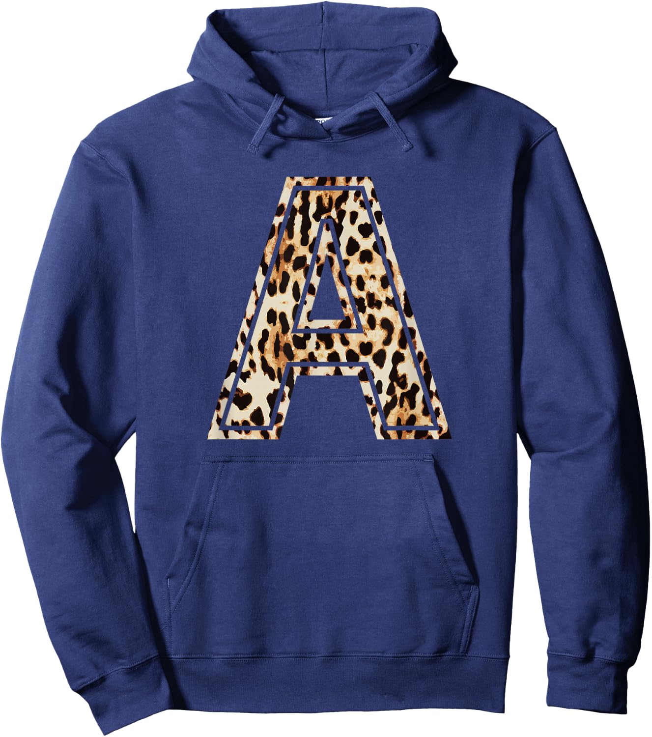 Awesome Letter A Initial Name Leopard Cheetah Print Small Hoodie - Hoodie | Navy
