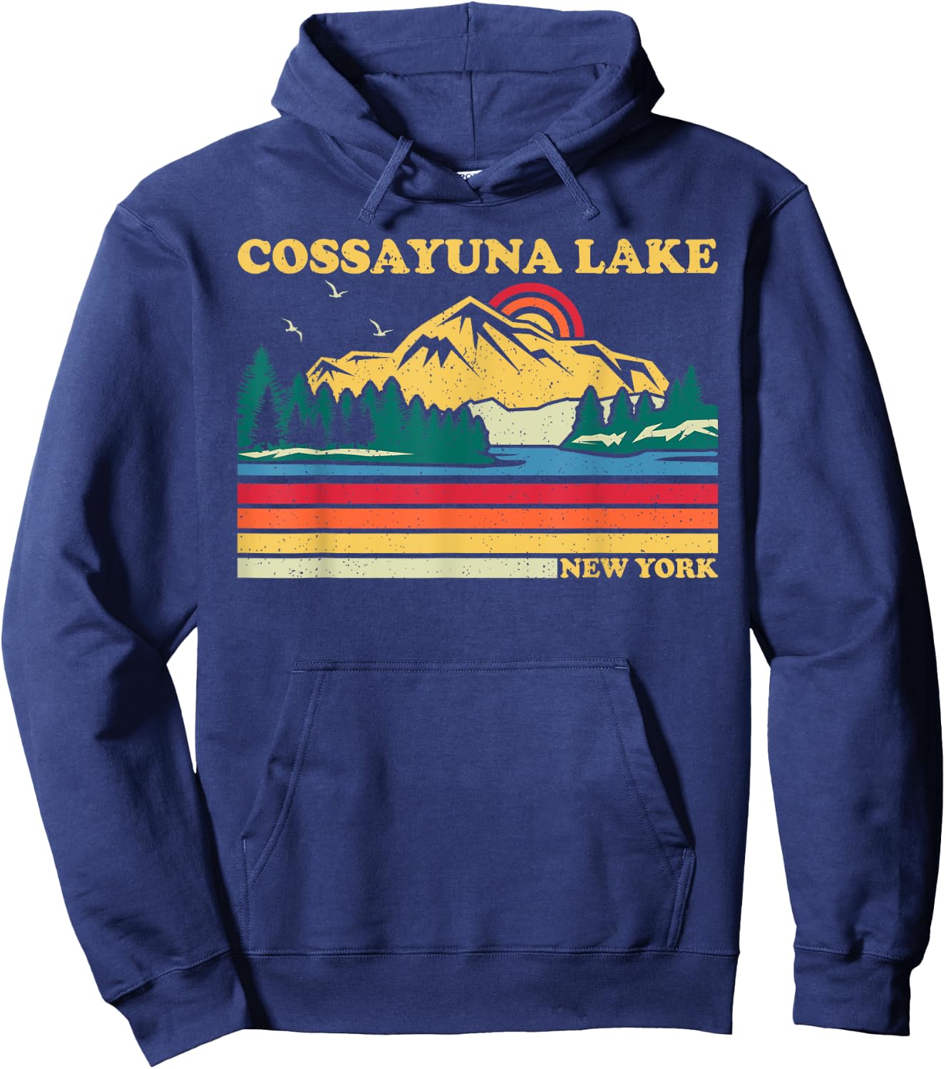 Vintage Retro Family Vacation New York Cossayuna Lake Hoodie - Hoodie | Navy