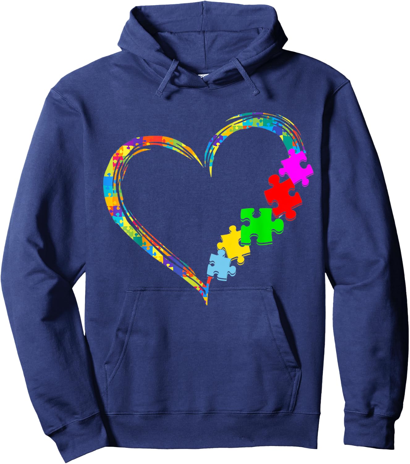 Autism Awareness Ribbon Love Puzzle Piece Teacher Costume Men Women Kids Hoodie - Hoodie | Navy