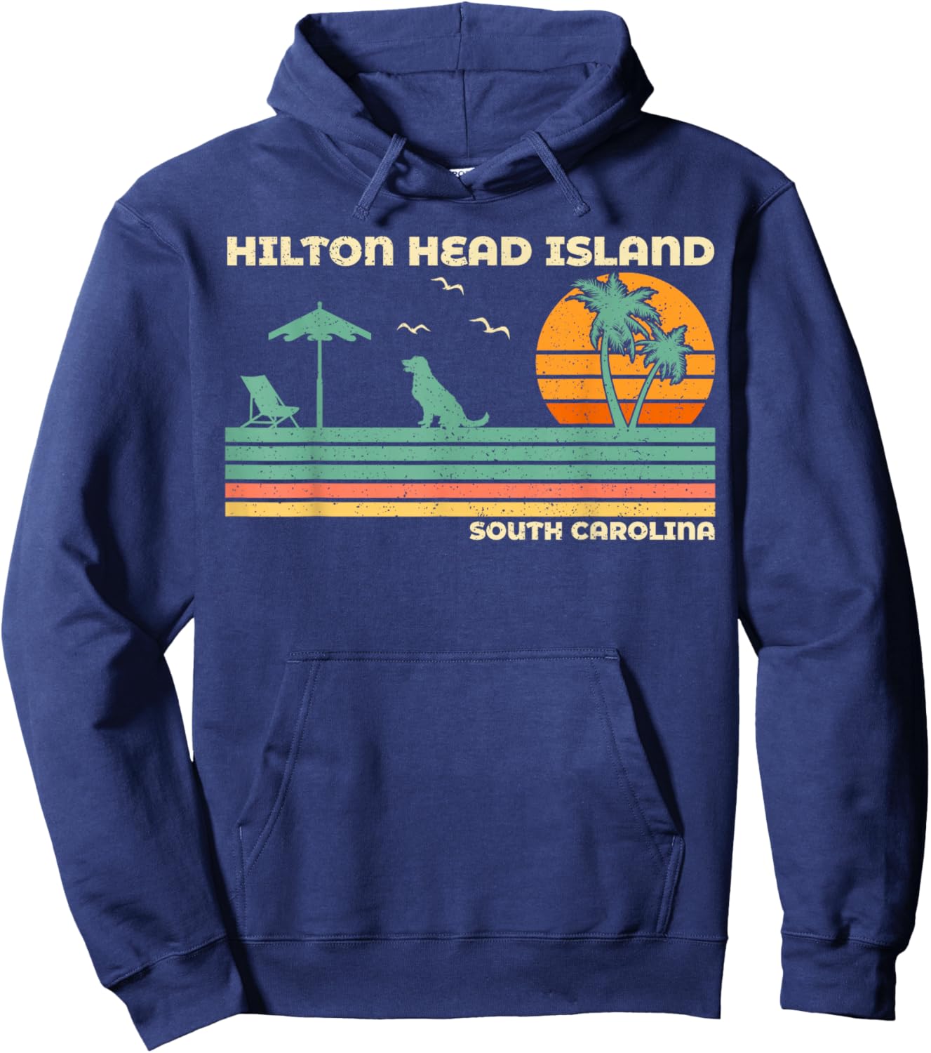 Vintage Family Vacation South Carolina Hilton Head Island Hoodie - Hoodie | Navy