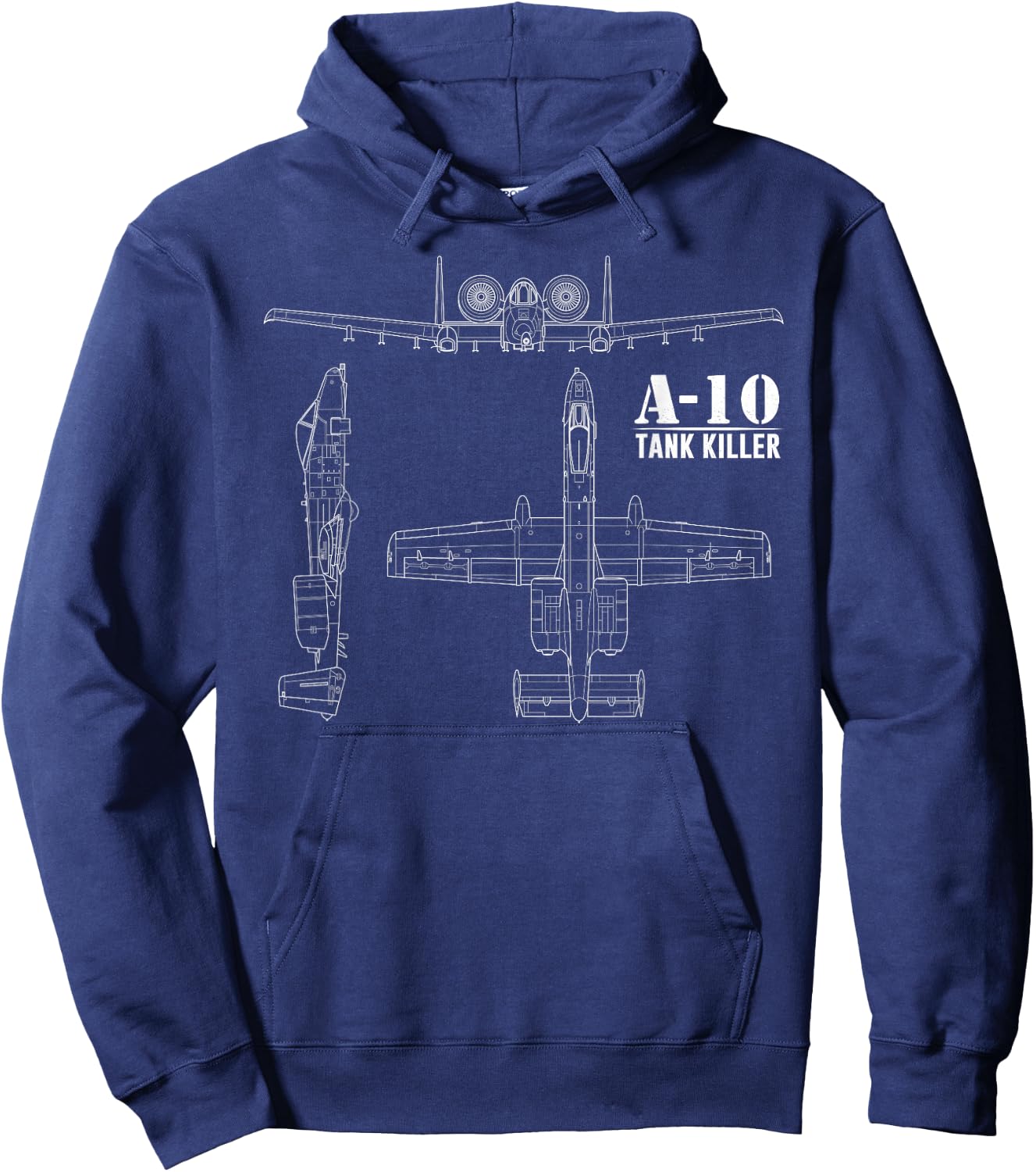 A-10 Warthog Tank Killer Air Force Thunderbolt Hoodie - Hoodie | Navy