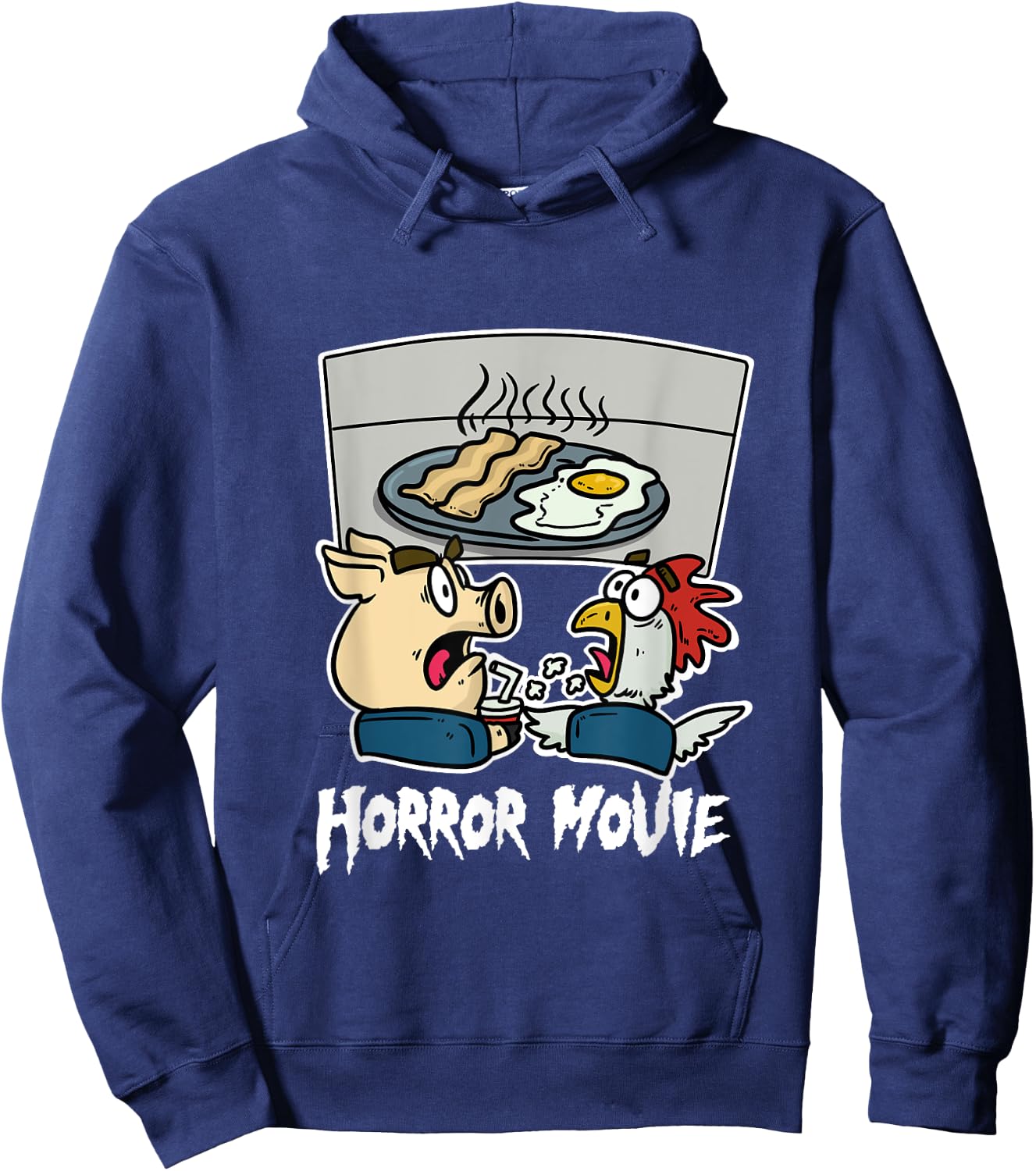 Pig Chicken Horror Film Cinema Horror Film Night Farmers Hoodie - Hoodie | Navy