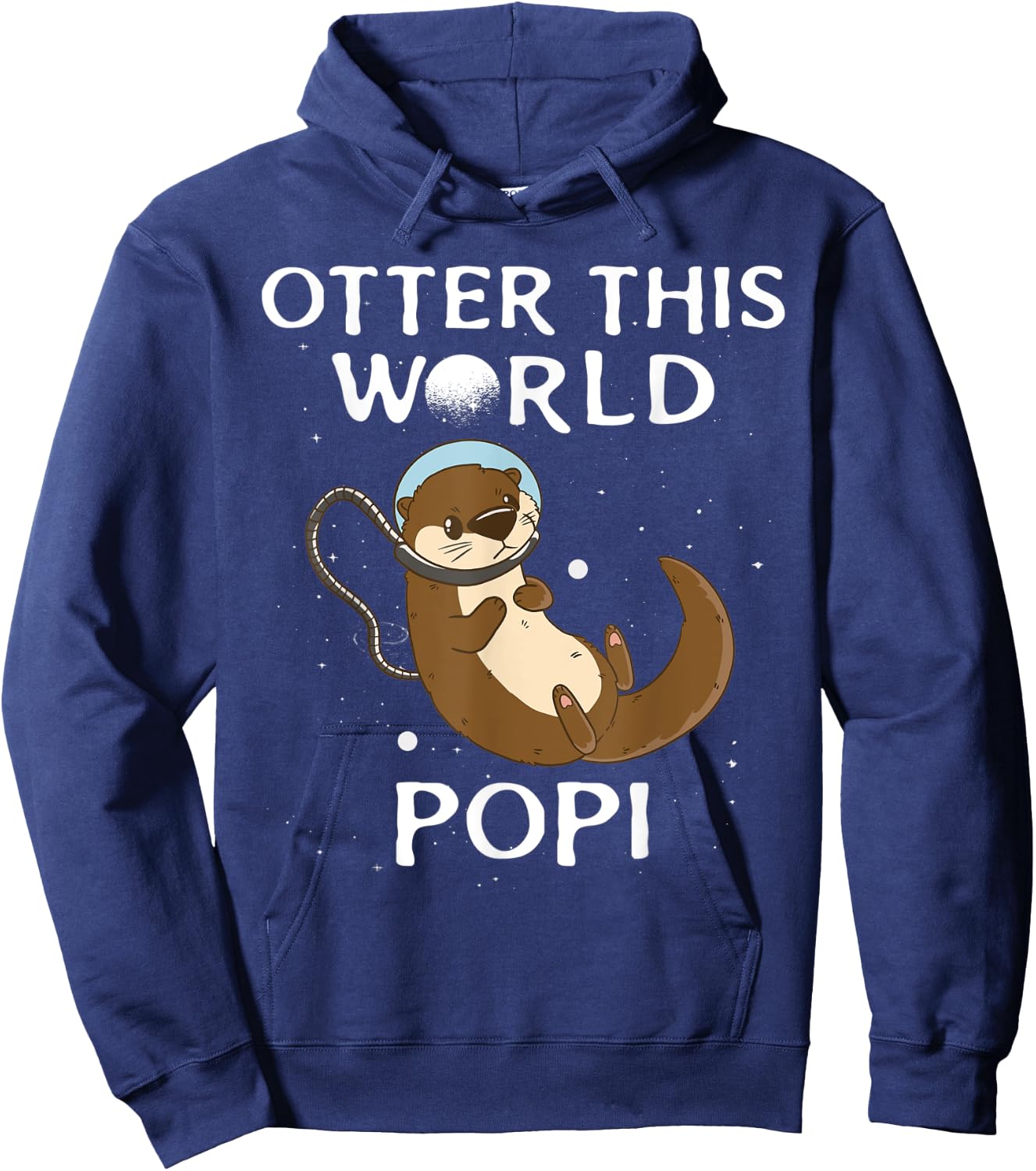 Otter this world Popi Outer space pun for animal lover Hoodie - Hoodie | Navy
