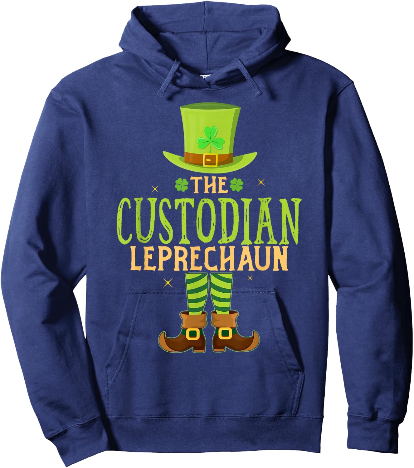 The Custodian Leprechaun Funny Matching St Patricks Day Hoodie - Hoodie | Navy