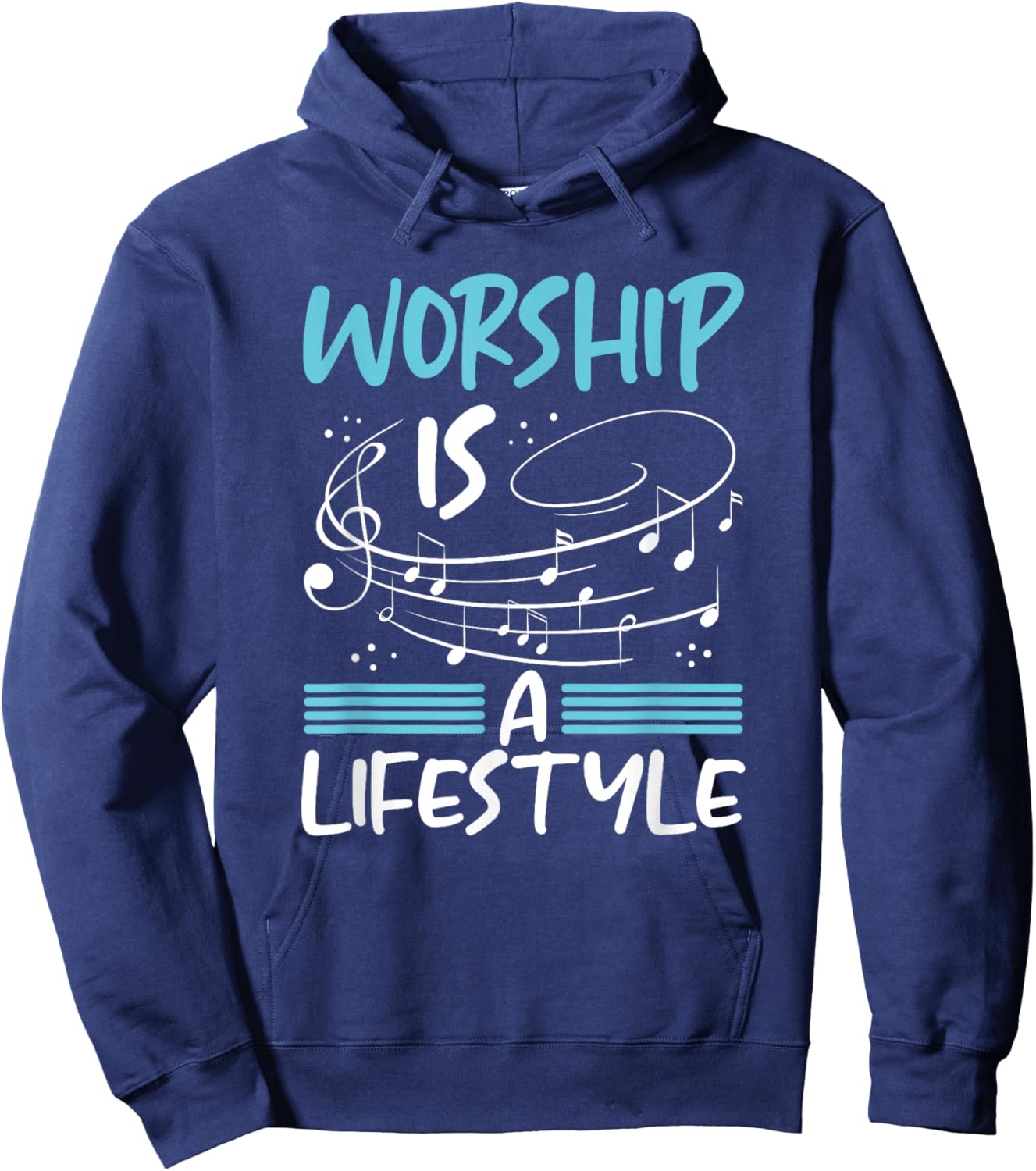 Christianity Worship is a Lifestyle Music Notes Christian Hoodie - Hoodie | Navy