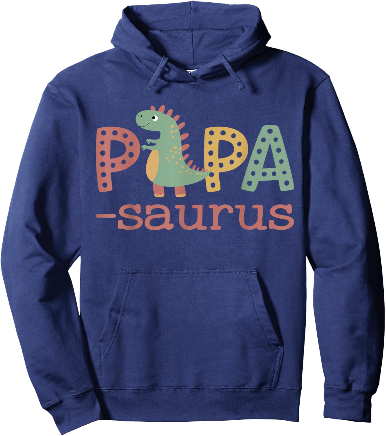 Papasaurus T Rex Dinosaur Papa Saurus Family Matching Retro Hoodie - Hoodie | Navy