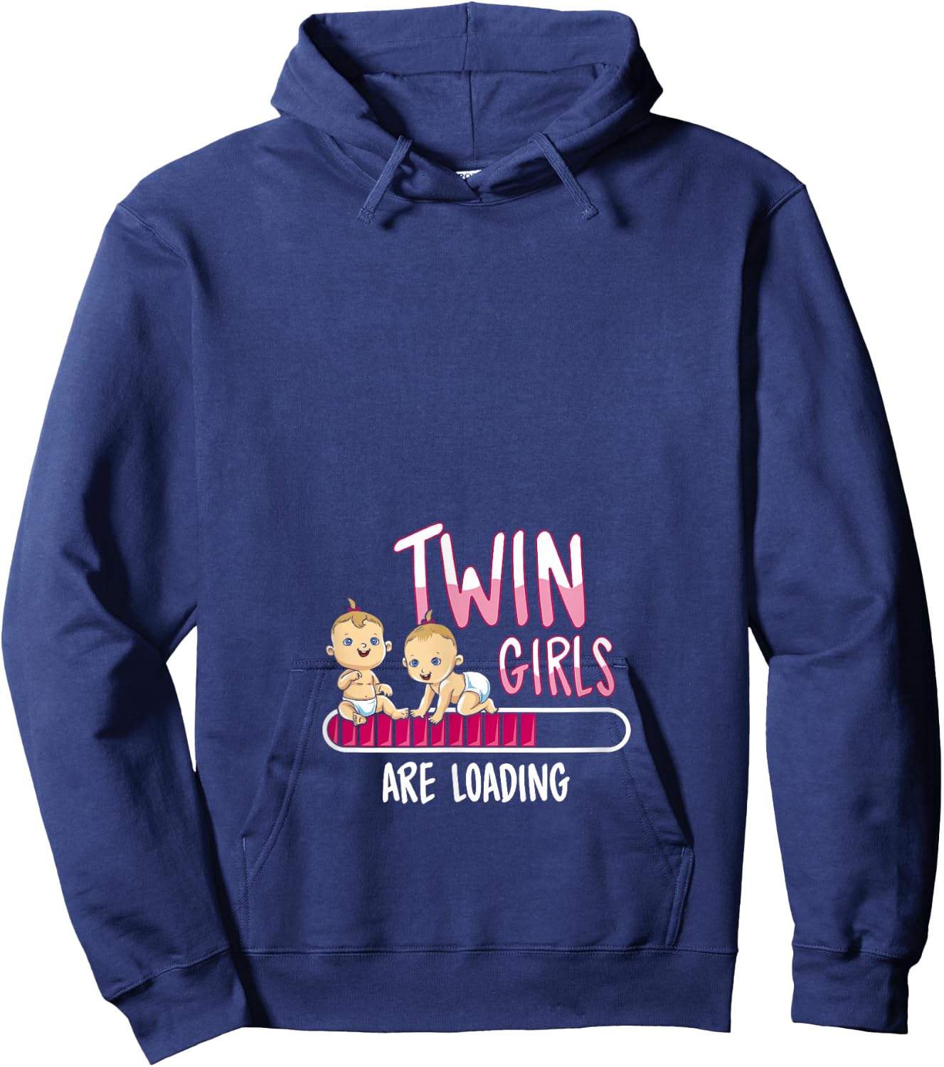 Twin Girls are loading T Shirt Pregnancy Announcement Gift Hoodie - Hoodie | Navy