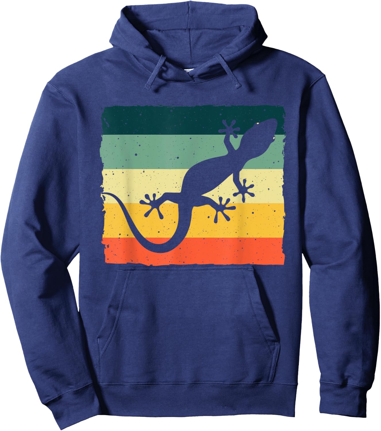 Cool Lizard Women Boy Vintage Crested Leopard Gecko Hoodie - Hoodie | Navy