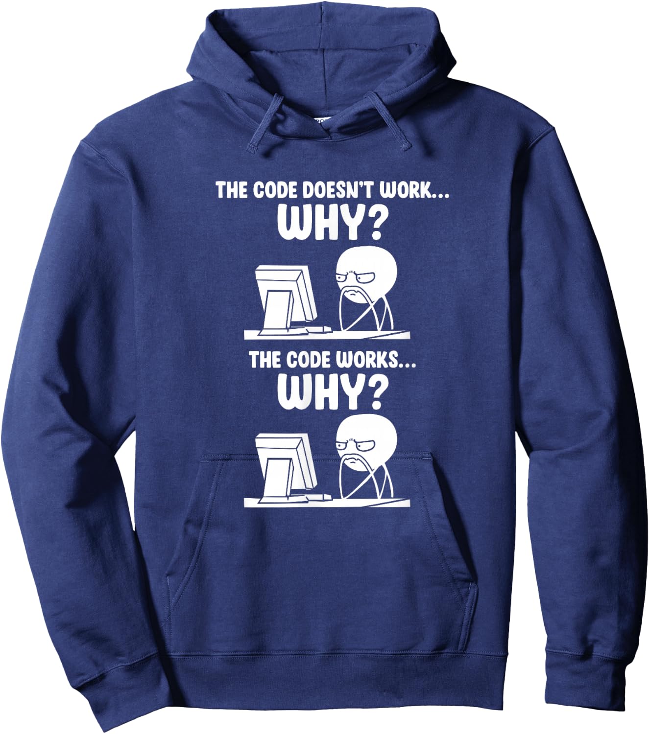 Computer Programmer Funny Programming Meme Hoodie - Hoodie | Navy