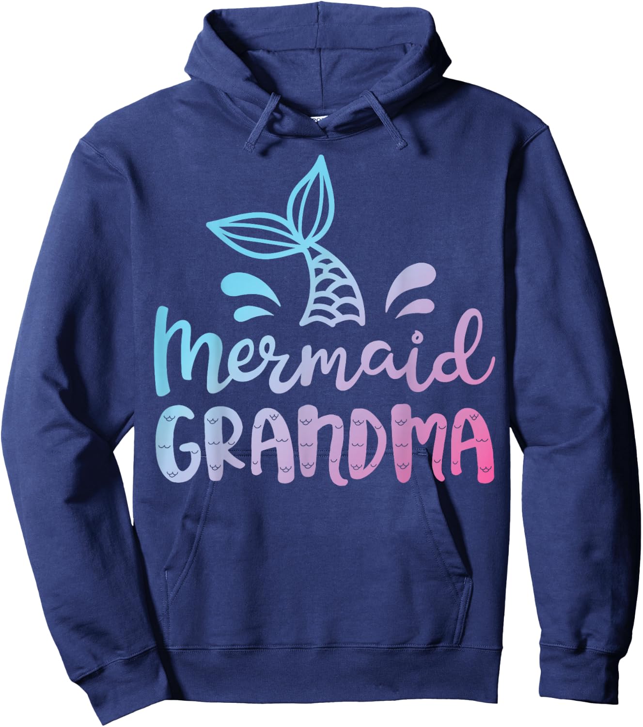 Mermaid Grandma Funny Grandmother Family Matching Birthday Small Hoodie - Hoodie | Navy