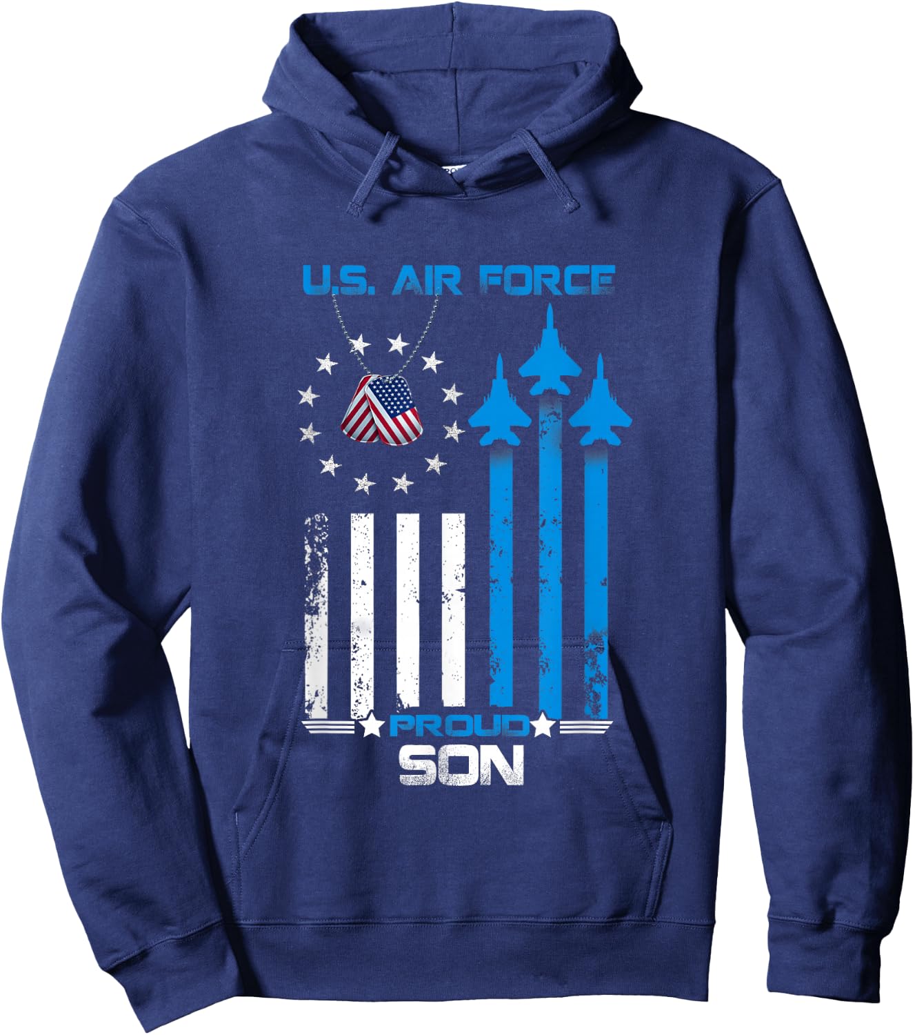 Veterans Day Gift USAF Veteran's Son, Proud Son US Air Force Hoodie - Hoodie | Navy