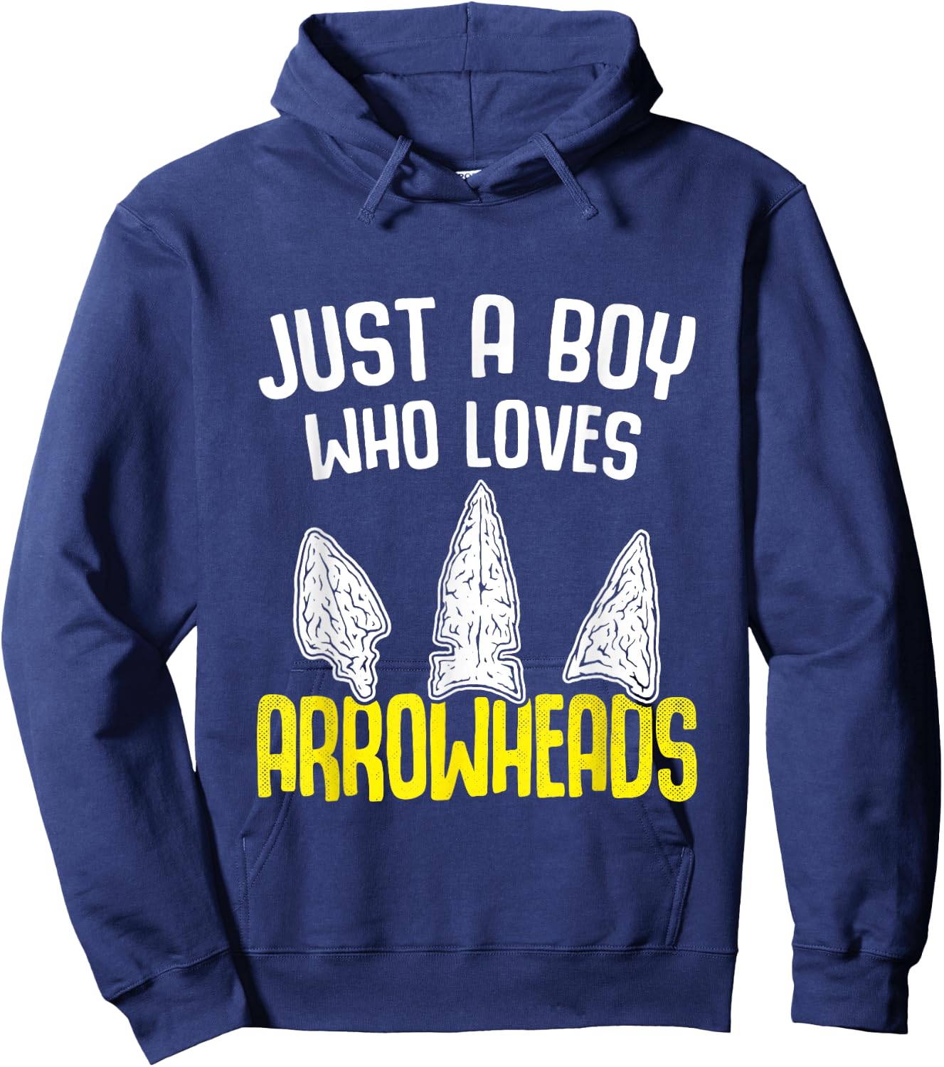 Just a Boy who Loves Arrowheads Projectile Points Arrowhead Hoodie - Hoodie | Navy