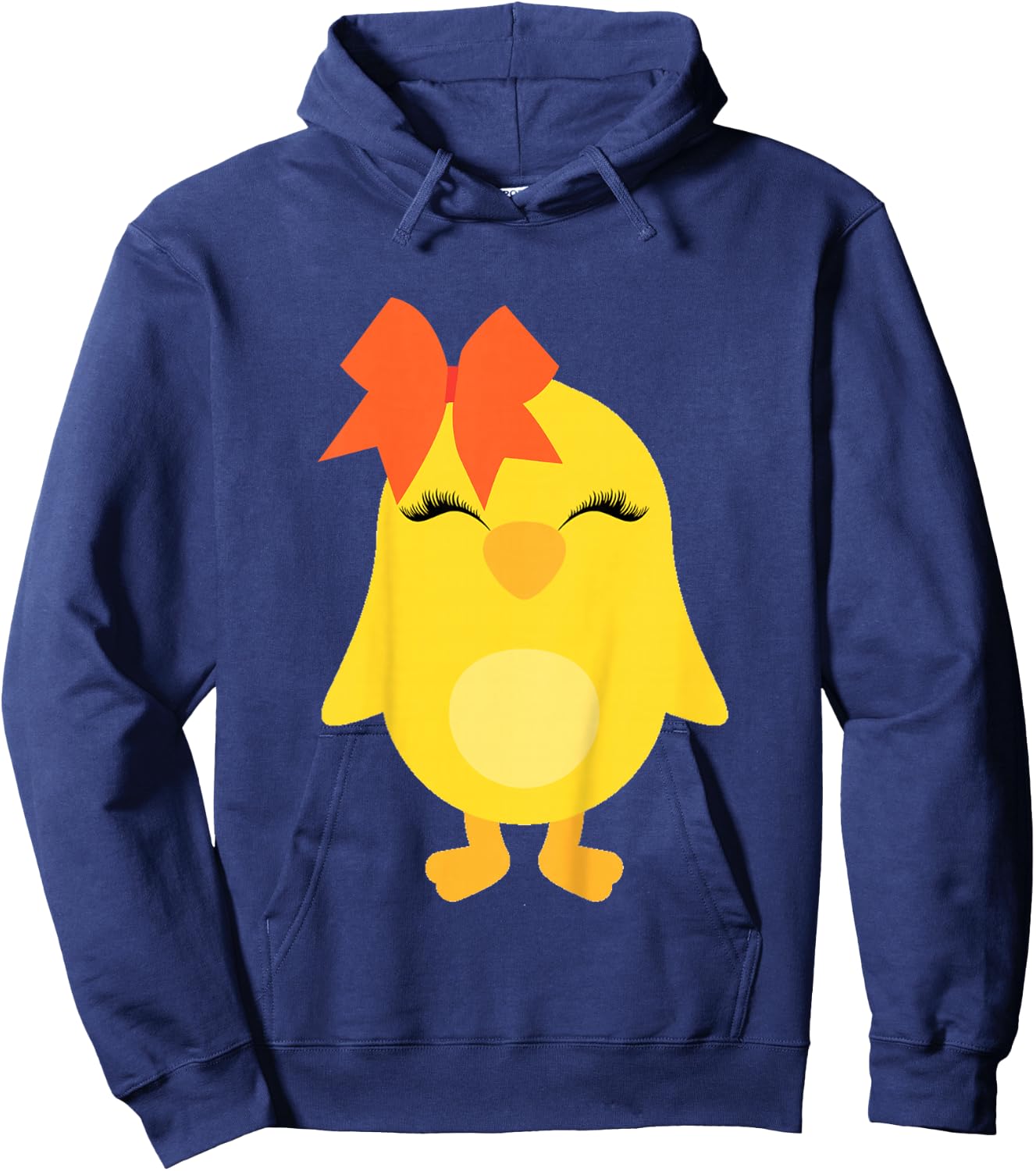 Chick with Bow for Girls Easter Toddler Baby Chicken Hoodie - Hoodie | Navy