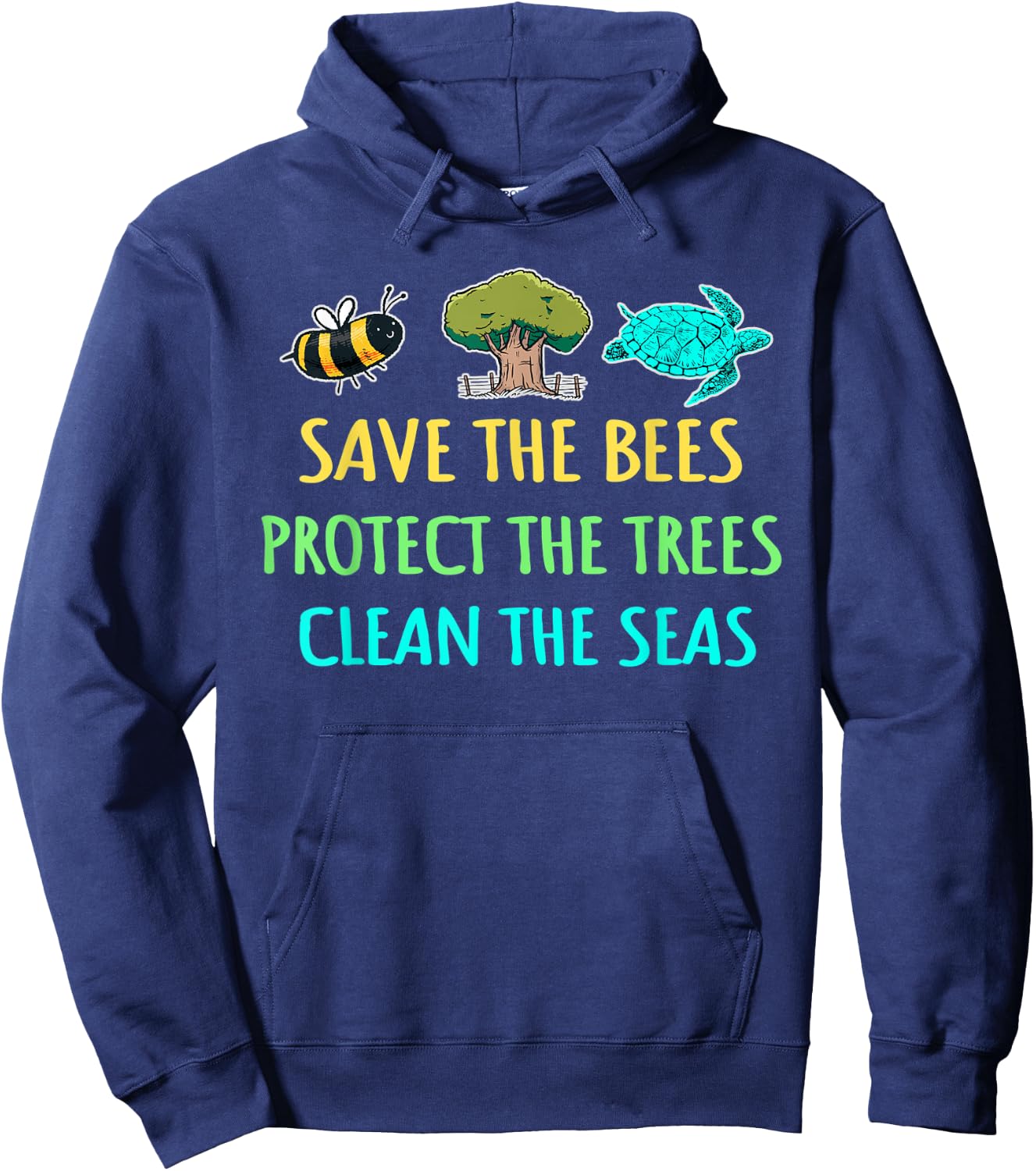 Recycling Environmentalist Bees Trees Earth Day Nature Lover Hoodie - Hoodie | Navy