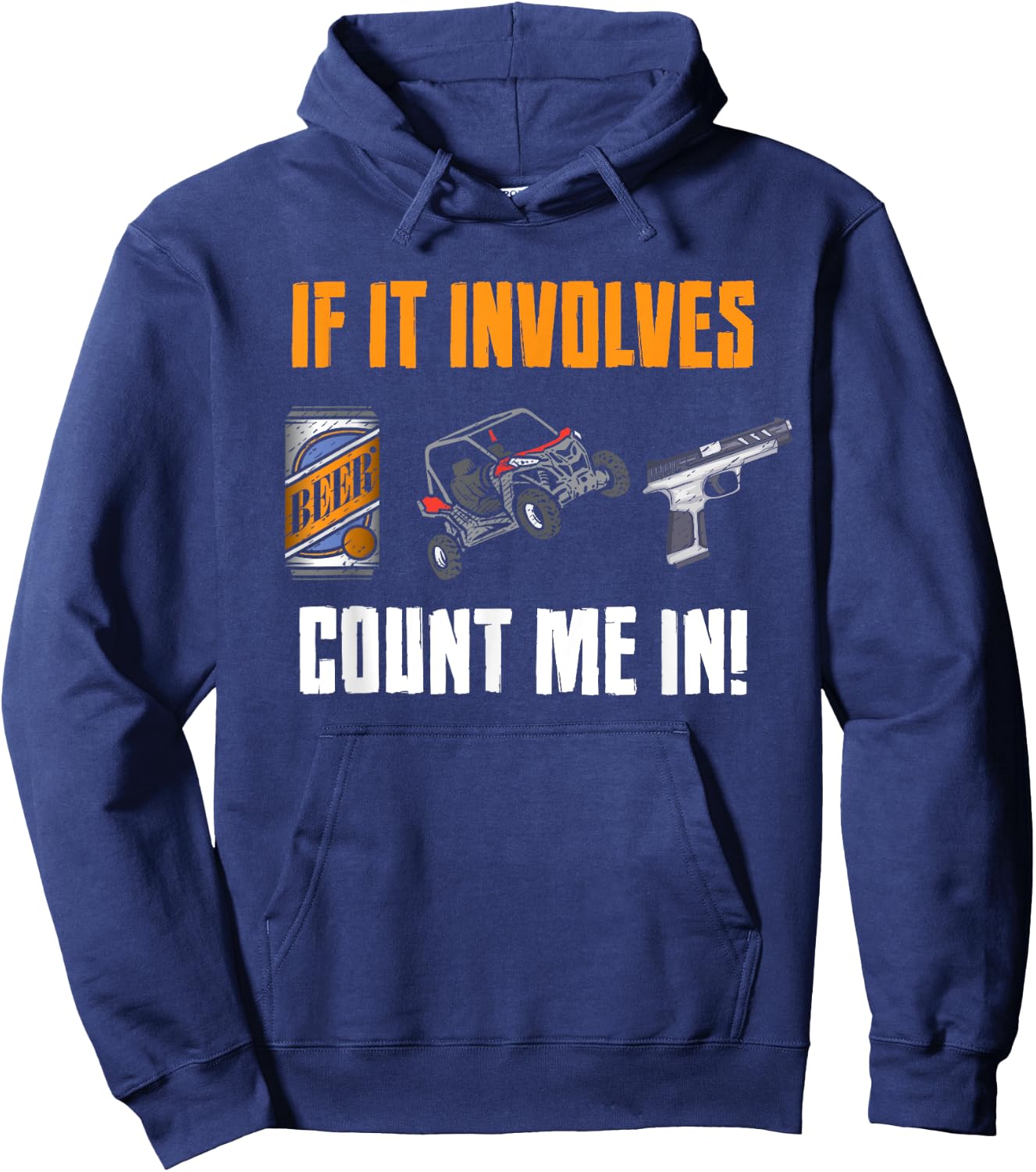 Beer UTV Guns Lover Four Wheeler Quad Off-Roading SxS ATV Hoodie - Hoodie | Navy