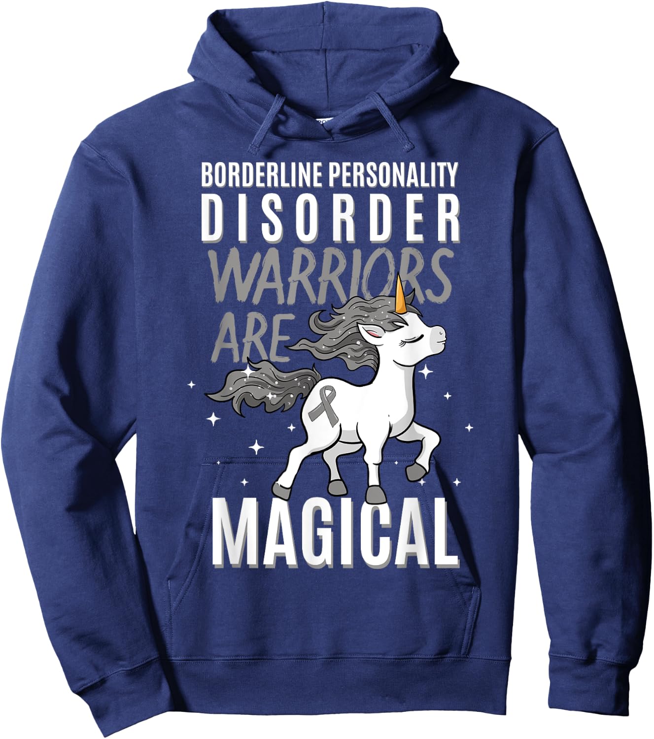 Borderline Personality Disorder Warrior EUPD Unicorn Lover Hoodie - Hoodie | Navy